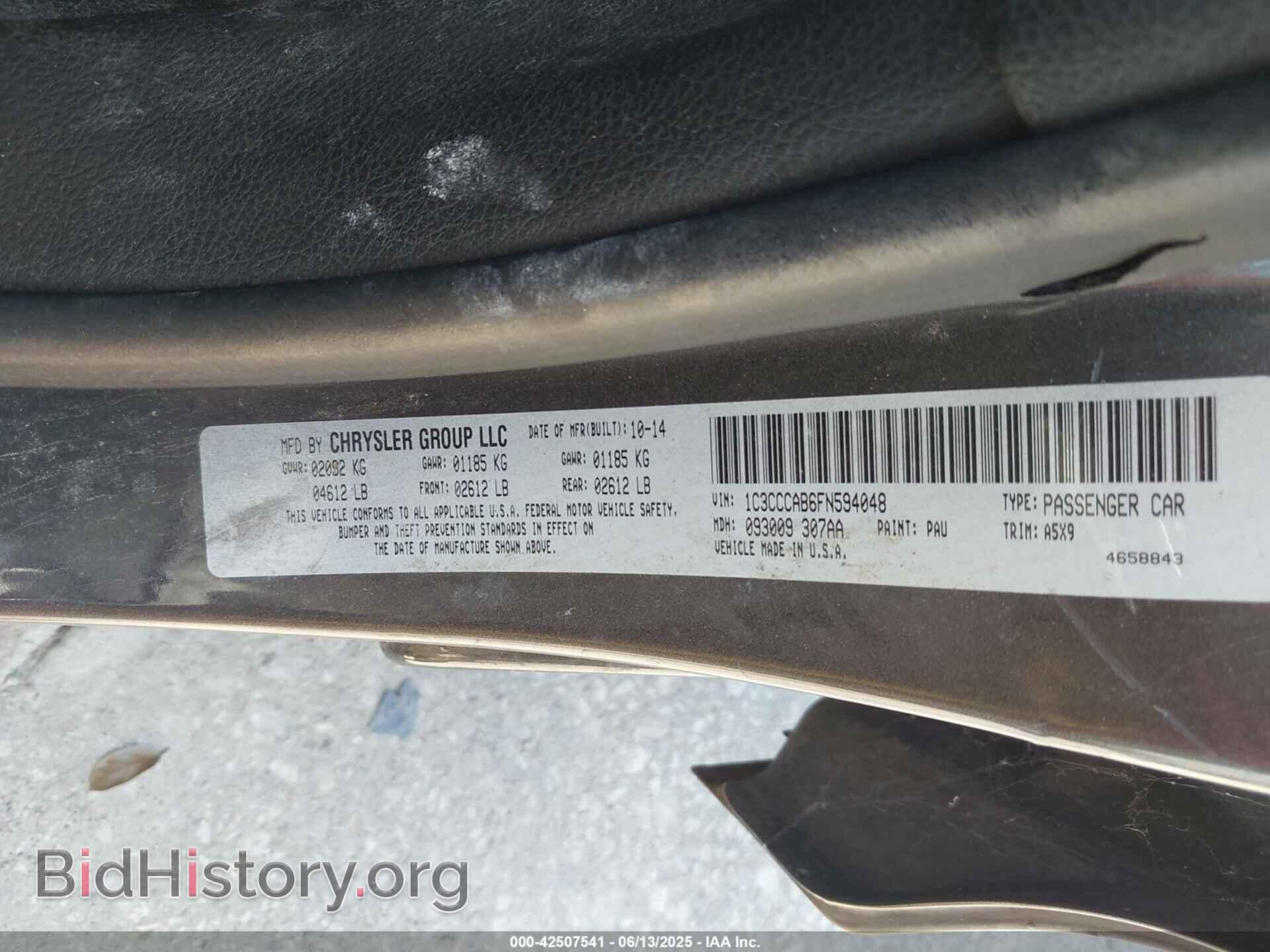 2015 CHRYSLER 200 - VIN: 1C3CCCAB6FN594048 - Photo 9
