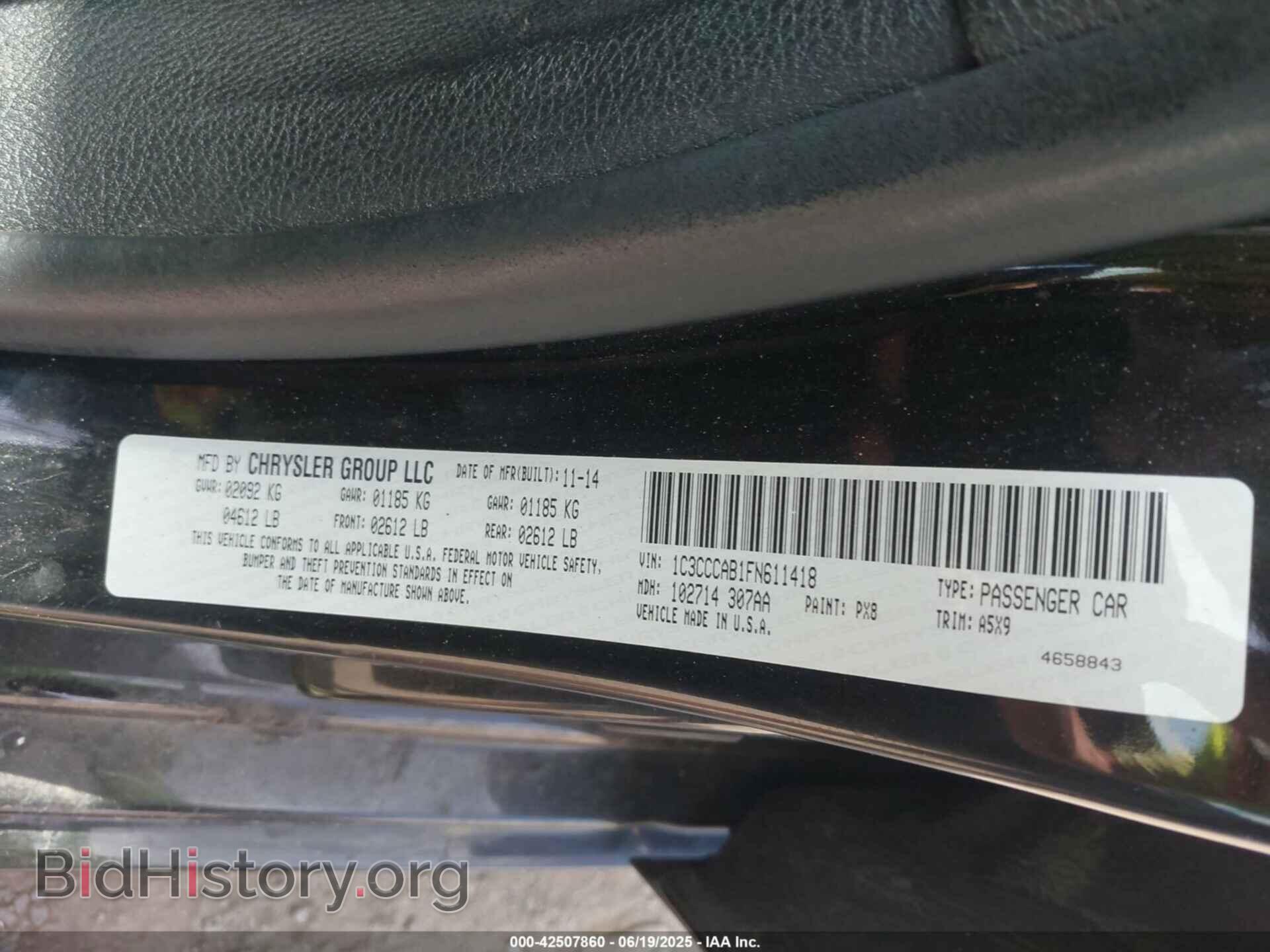 2015 CHRYSLER 200 - VIN: 1C3CCCAB1FN611418 - Фото 9
