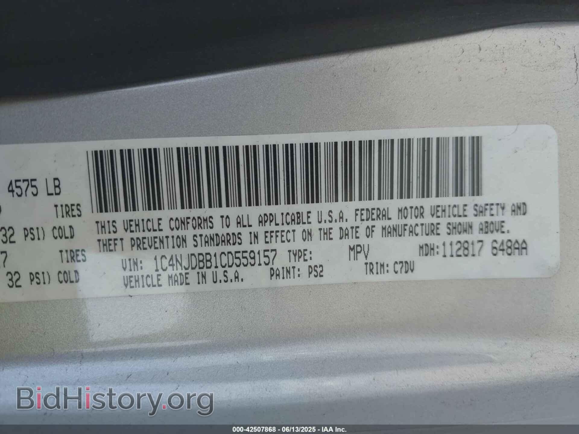 2012 JEEP COMPASS - VIN: 1C4NJDBB1CD559157 - Photo 9