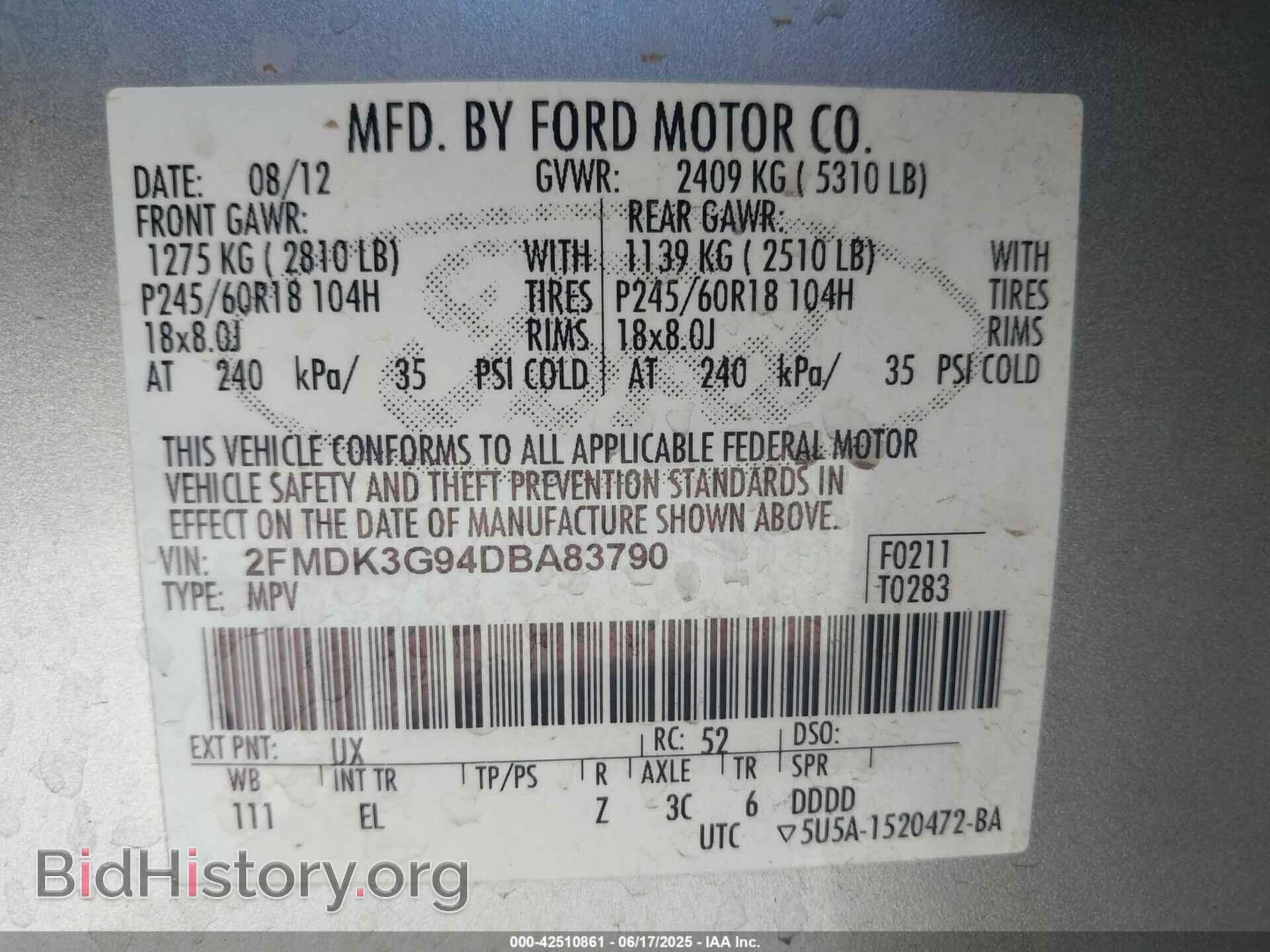 2013 FORD EDGE - VIN: 2FMDK3G94DBA83790 - Photo 9