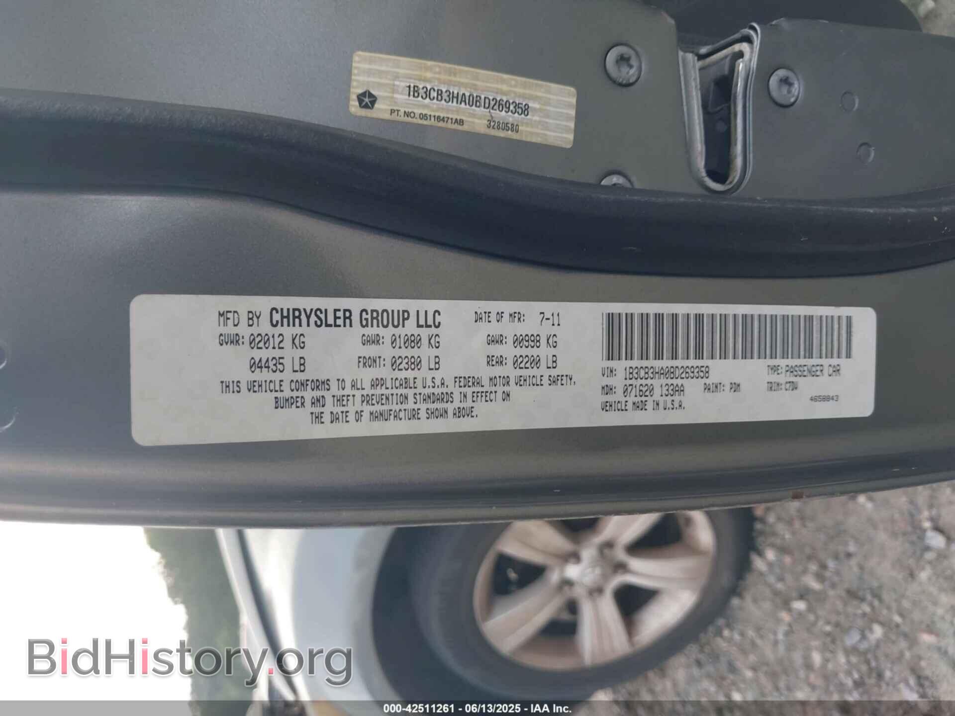 2011 DODGE CALIBER - VIN: 1B3CB3HA0BD269358 - Фото 9