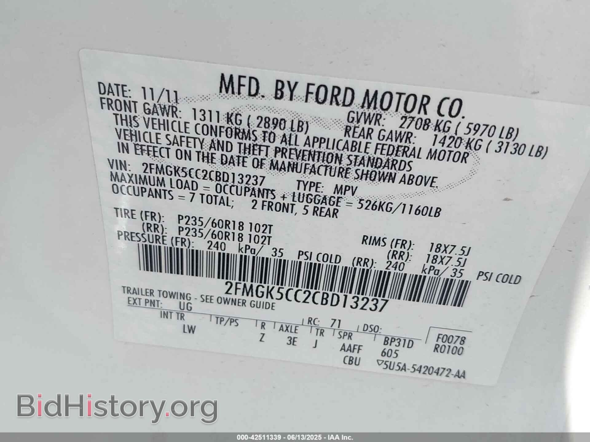 2012 FORD FLEX - VIN: 2FMGK5CC2CBD13237 - Photo 9