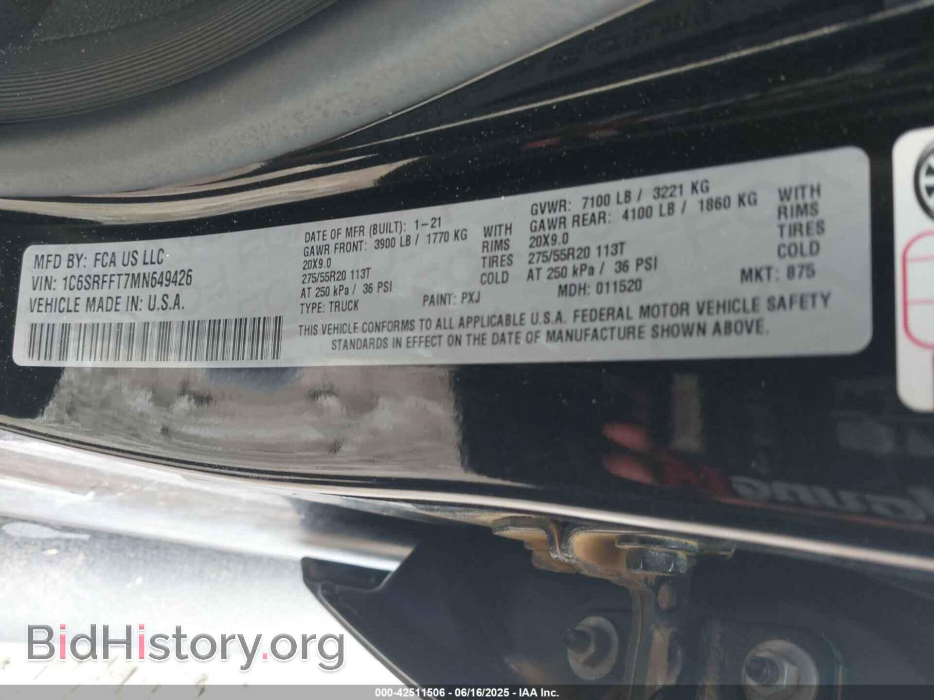 2021 RAM 1500 - VIN: 1C6SRFFT7MN649426 - Фото 9