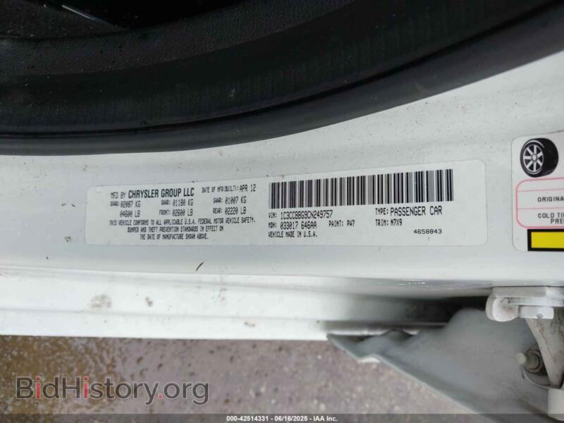 2012 Chrysler 200 (VIN 1C3CCBBG9CN249757) — photo 9 of 16