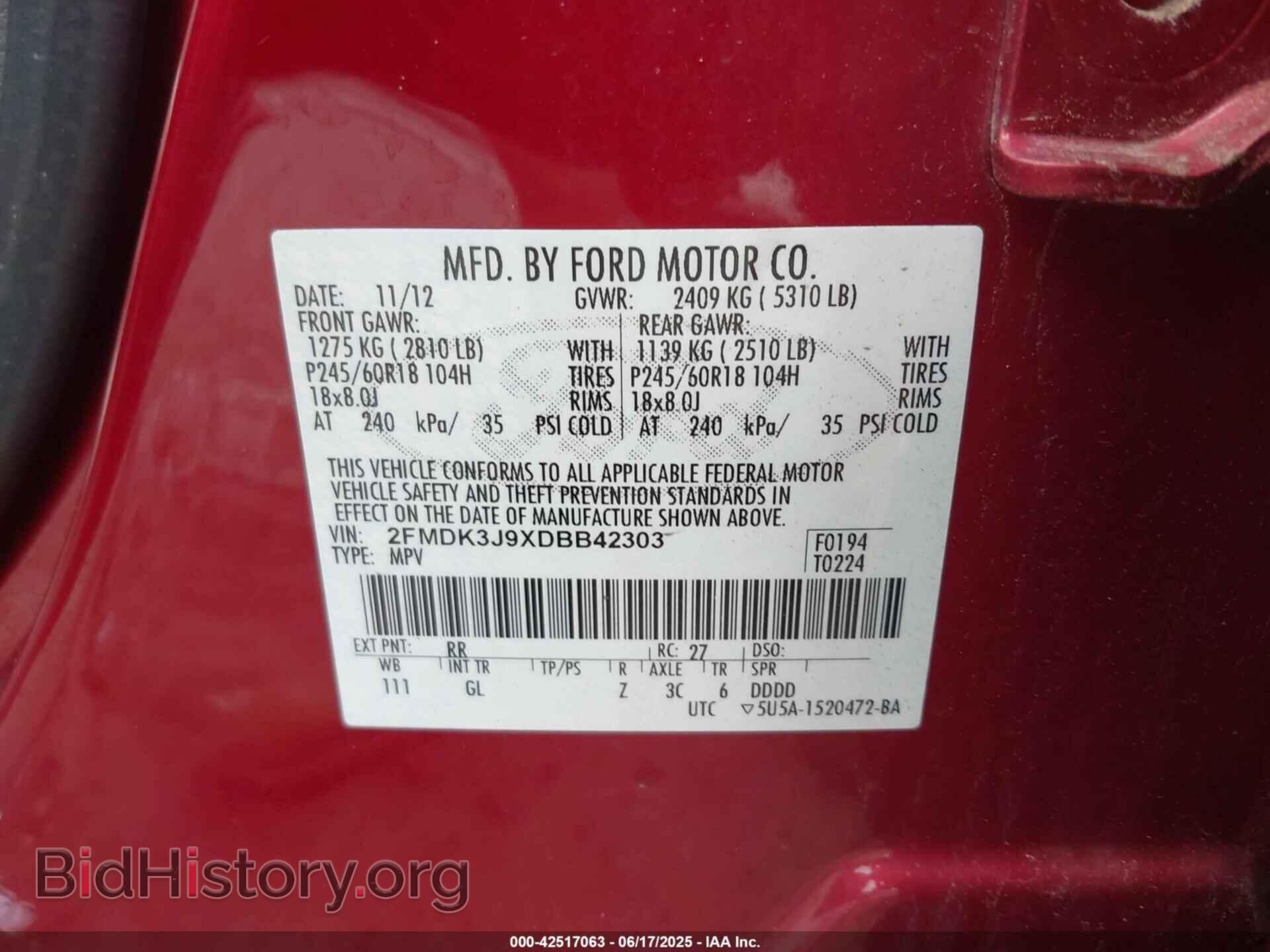 2013 FORD EDGE - VIN: 2FMDK3J9XDBB42303 - Photo 9