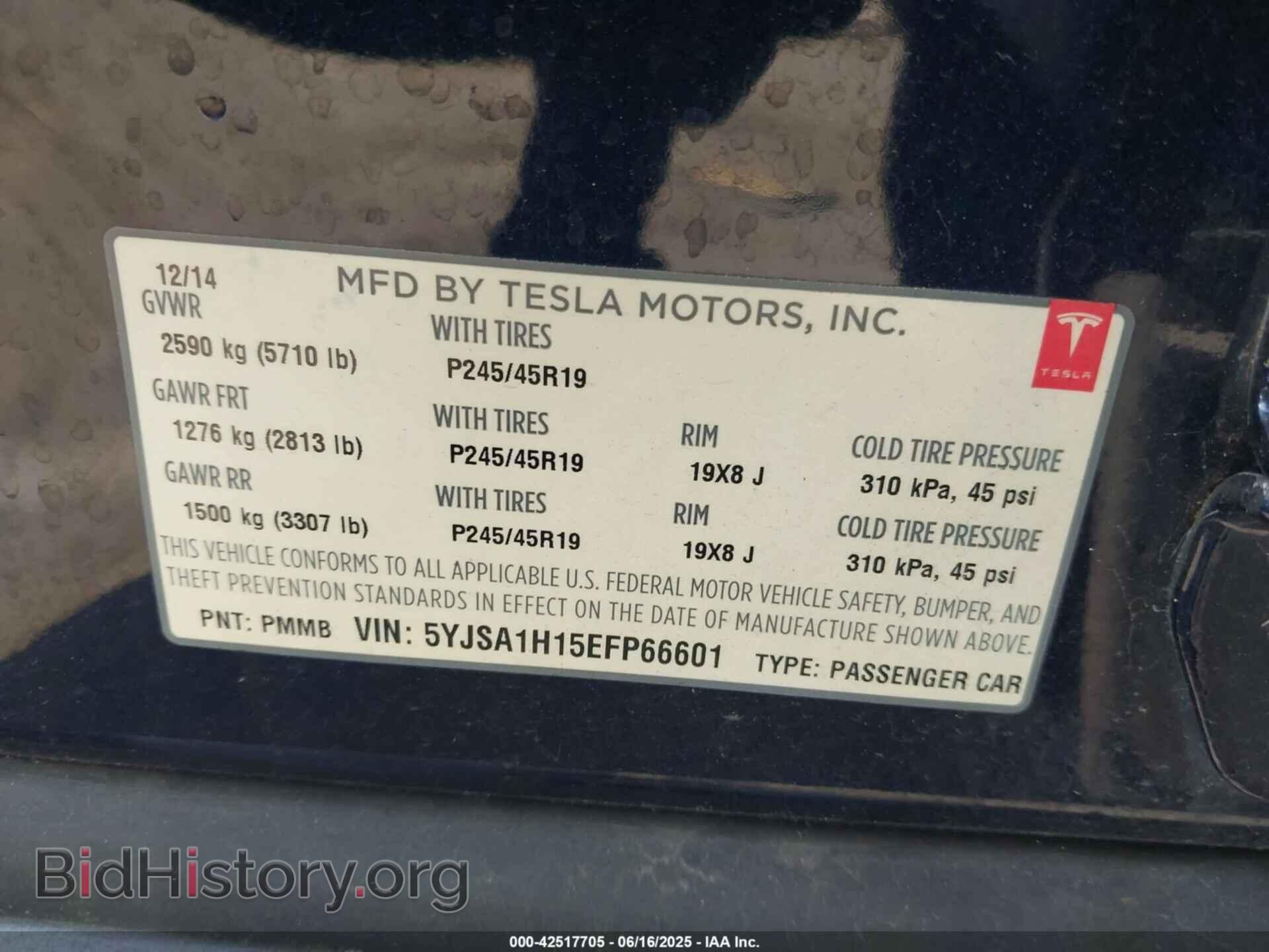 2014 TESLA MODEL S - VIN: 5YJSA1H15EFP66601 - Photo 9