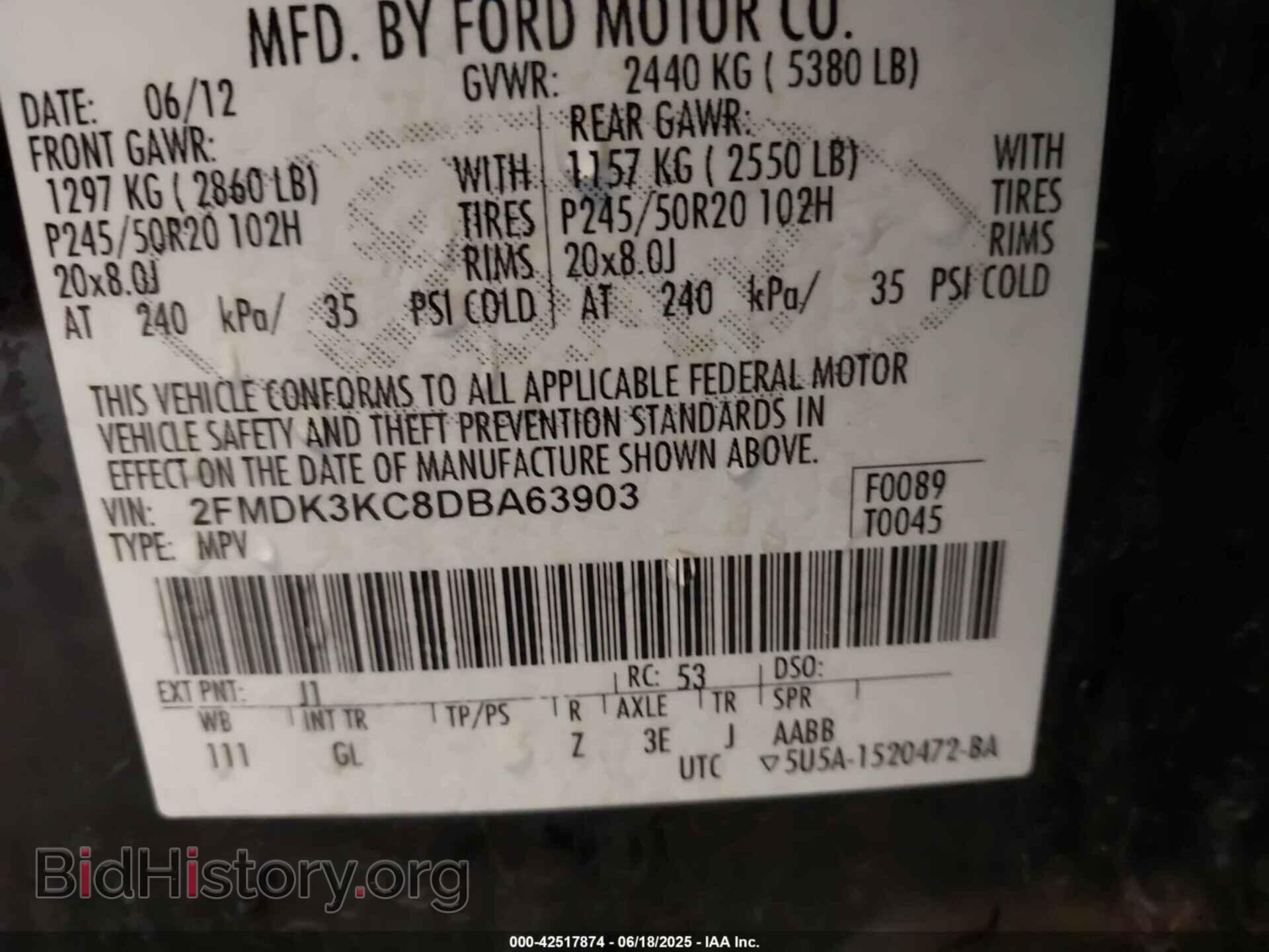 2013 FORD EDGE - VIN: 2FMDK3KC8DBA63903 - Фото 9