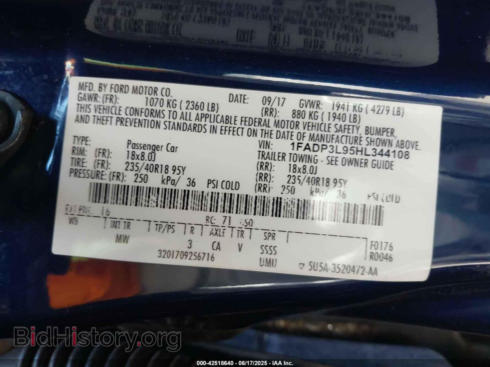 2017 FORD FOCUS ST - VIN: 1FADP3L95HL344108 - Photo 9