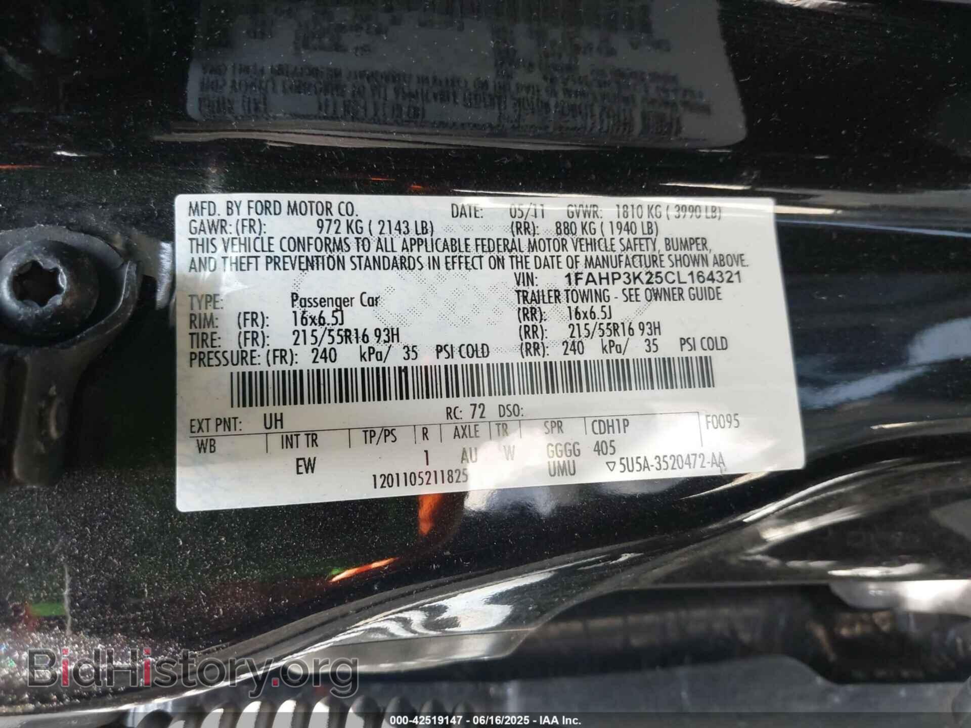 2012 FORD FOCUS - VIN: 1FAHP3K25CL164321 - Фото 9