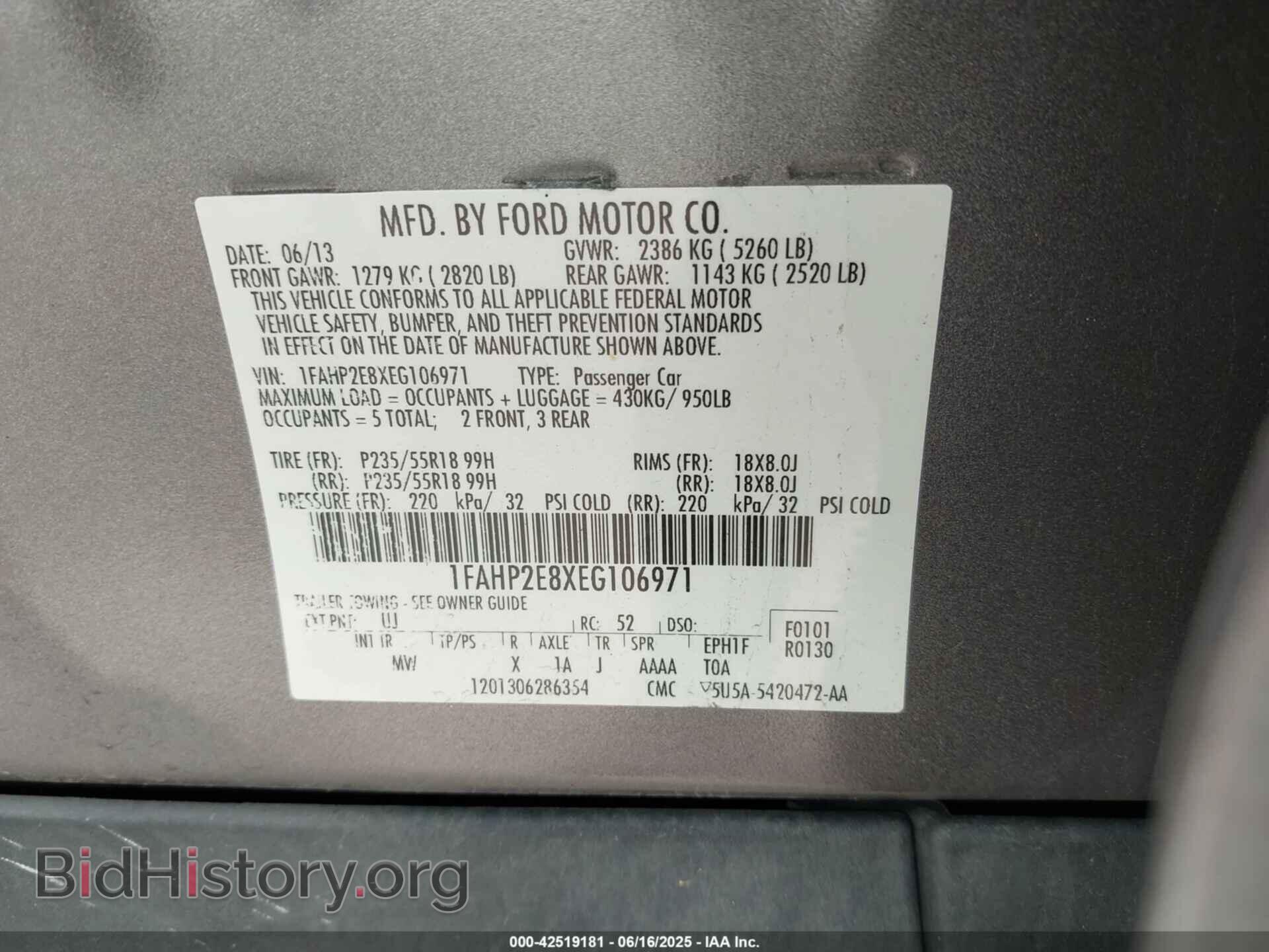 2014 FORD TAURUS - VIN: 1FAHP2E8XEG106971 - Photo 9