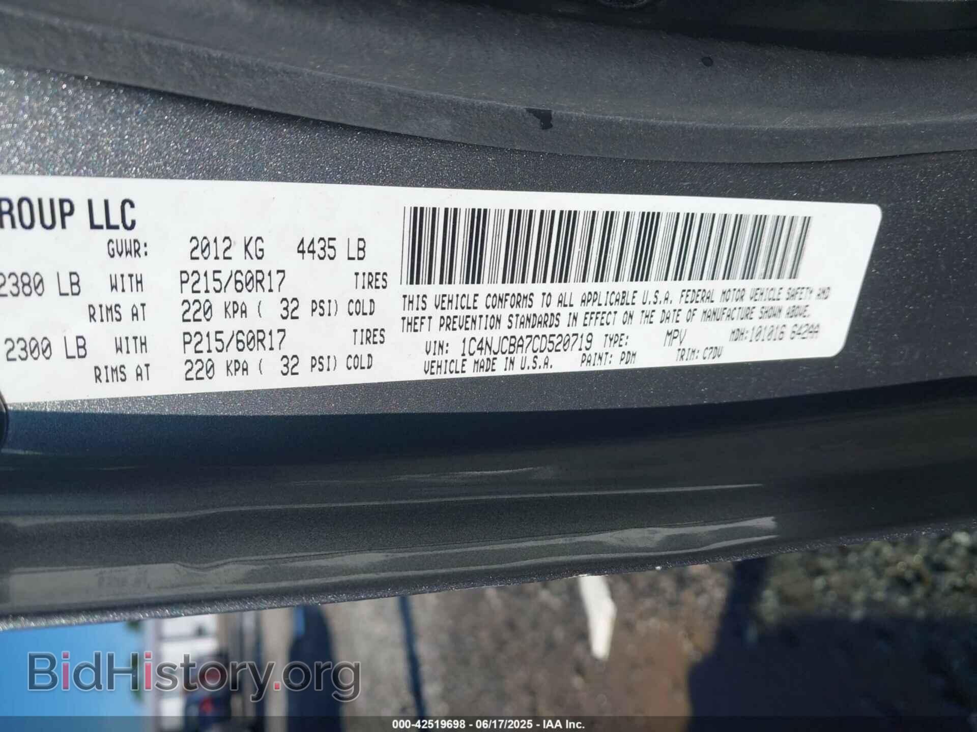2012 JEEP COMPASS - VIN: 1C4NJCBA7CD520719 - Photo 9