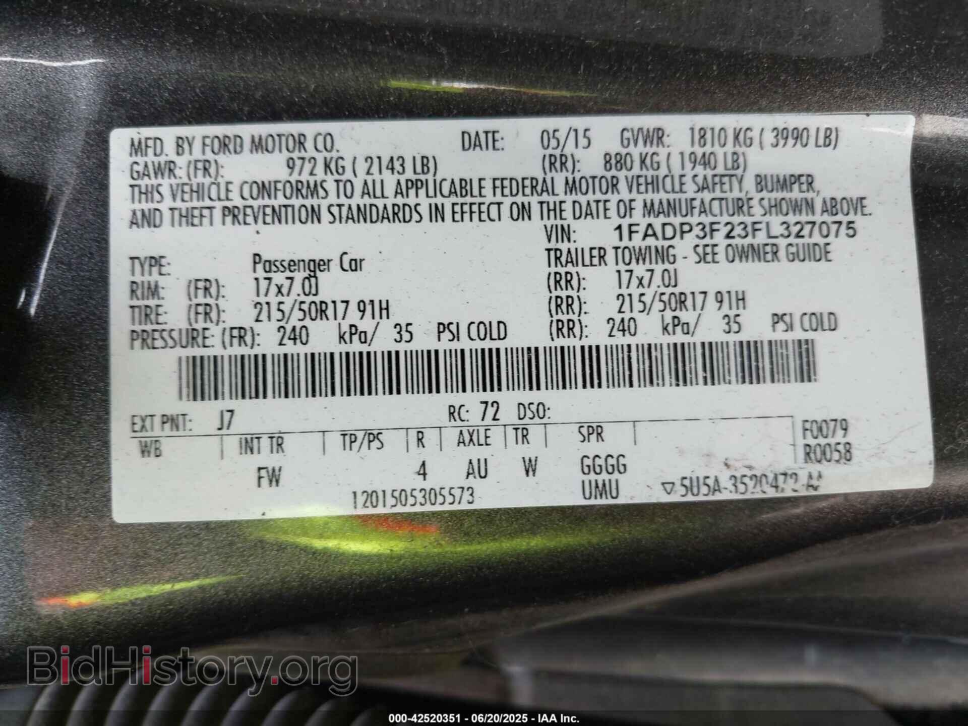 2015 FORD FOCUS - VIN: 1FADP3F23FL327075 - Фото 9