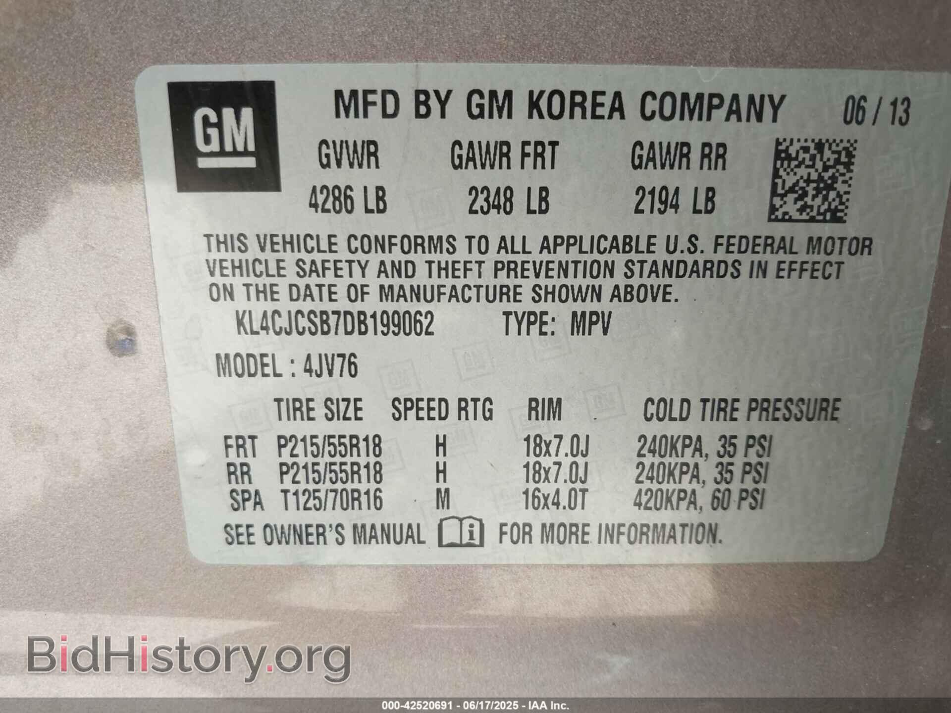 2013 BUICK ENCORE - VIN: KL4CJCSB7DB199062 - Фото 9