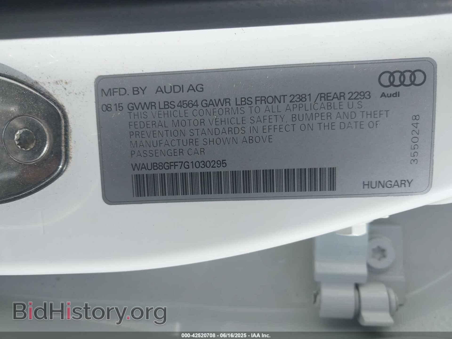 2016 AUDI A3 - VIN: WAUB8GFF7G1030295 - Фото 8