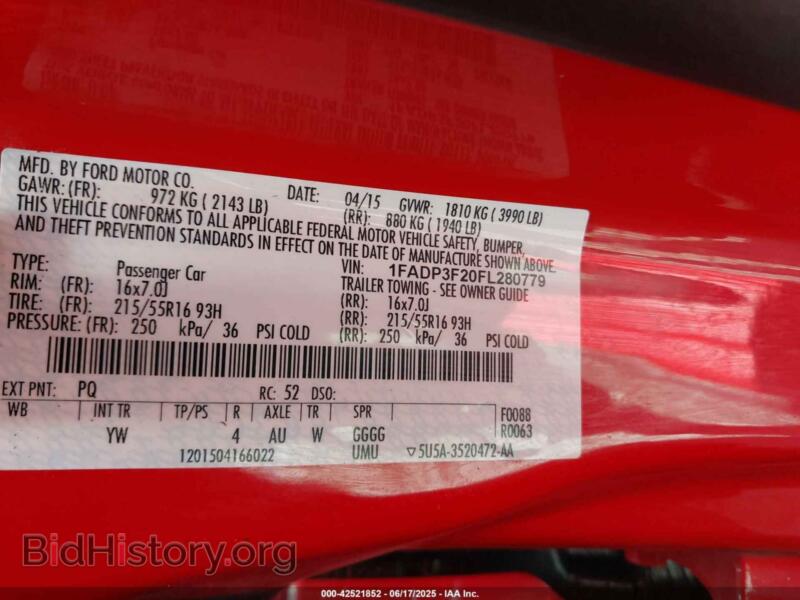 2015 Ford FOCUS (VIN 1FADP3F20FL280779) — фото 9 из 11