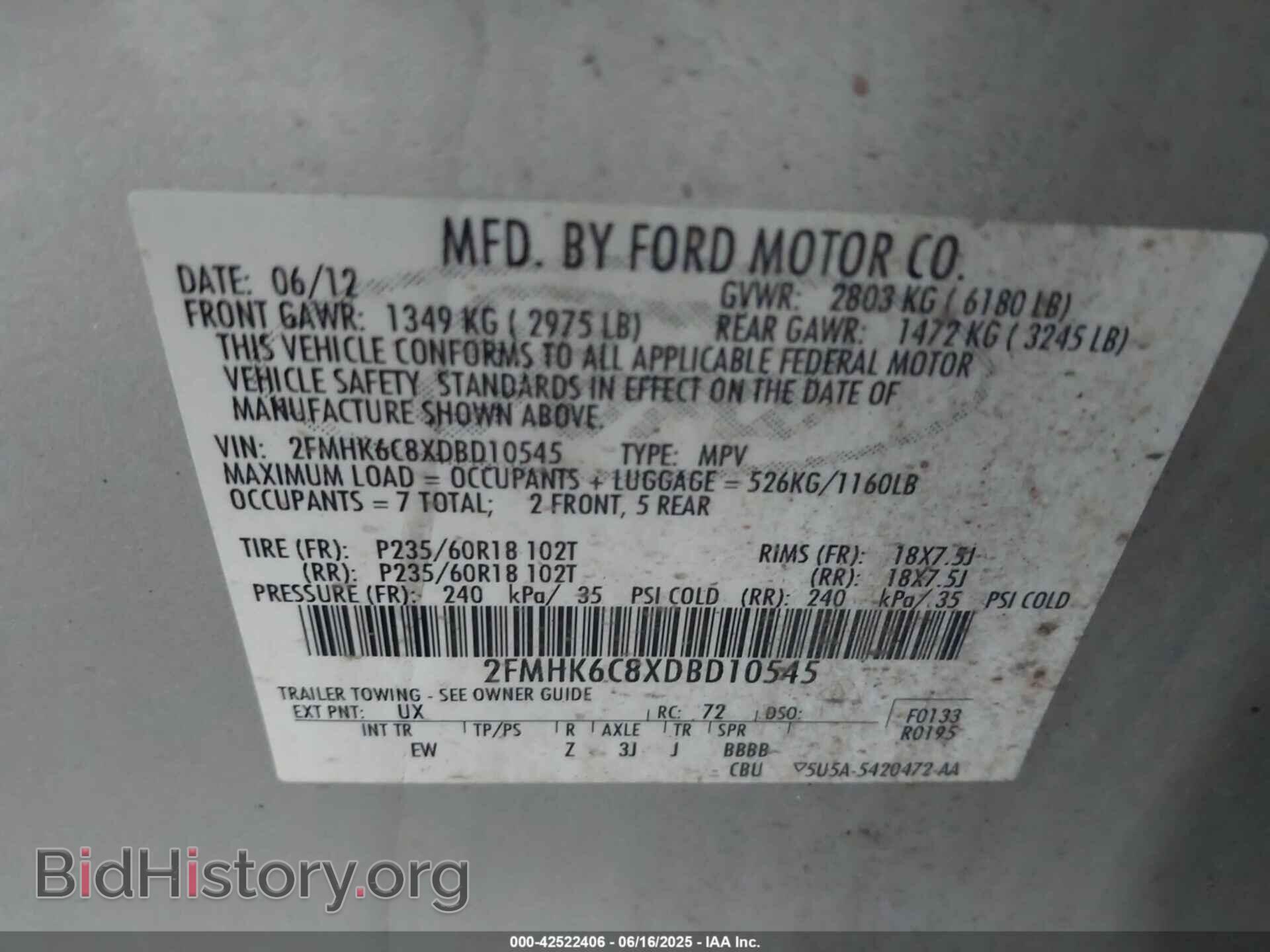2013 FORD FLEX - VIN: 2FMHK6C8XDBD10545 - Photo 9