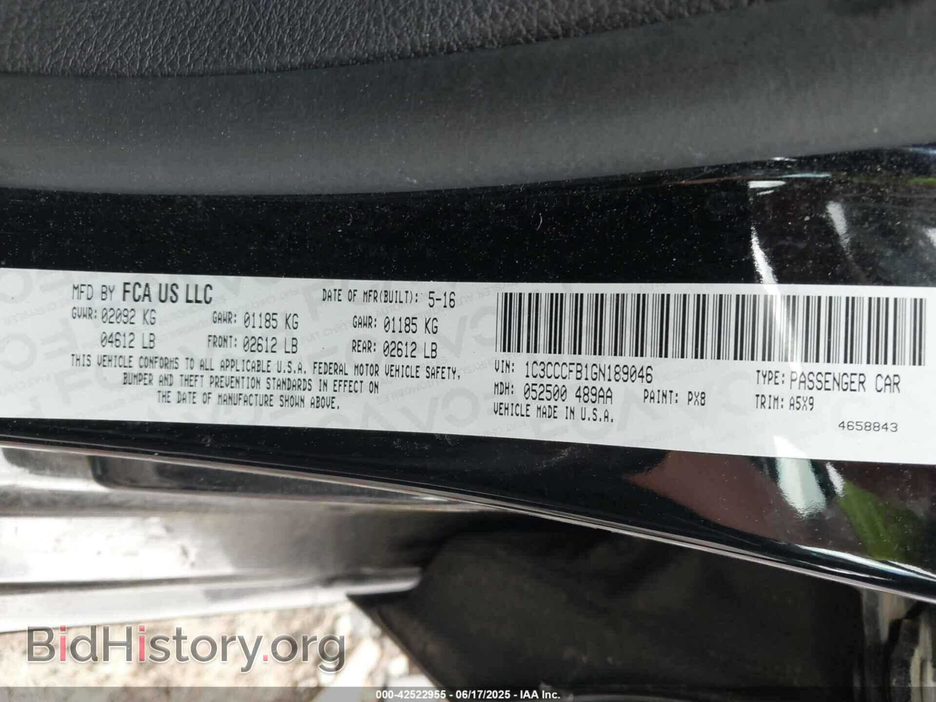 2016 CHRYSLER 200 - VIN: 1C3CCCFB1GN189046 - Фото 9