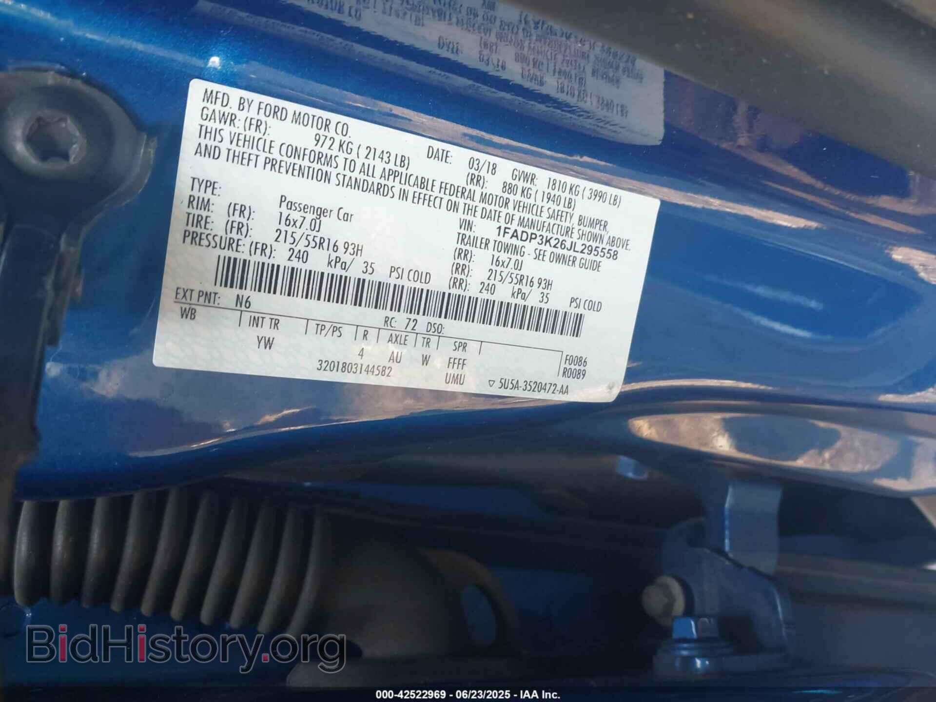 2018 FORD FOCUS - VIN: 1FADP3K26JL295558 - Фото 9