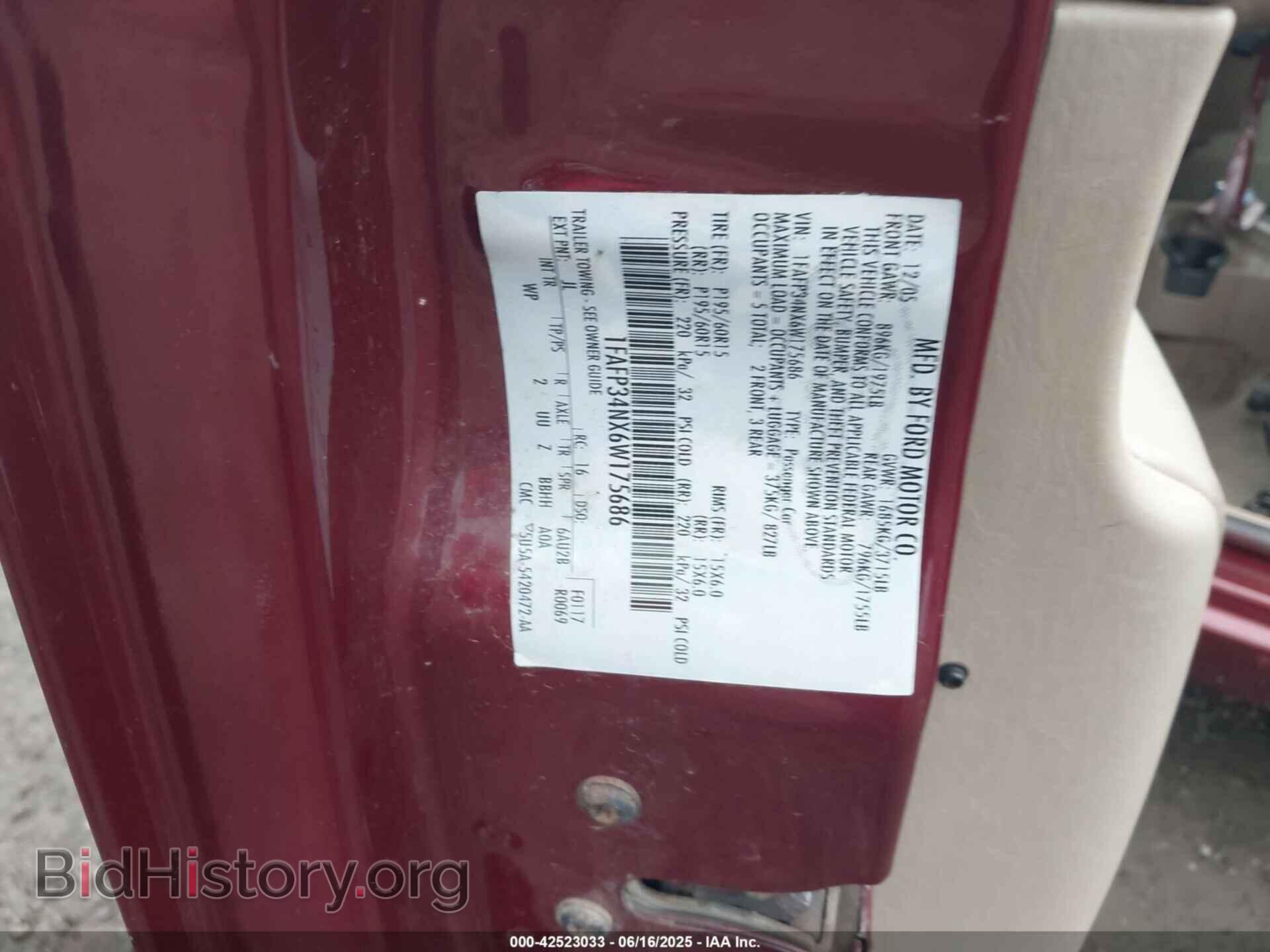 2006 FORD FOCUS - VIN: 1FAFP34NX6W175686 - Фото 9