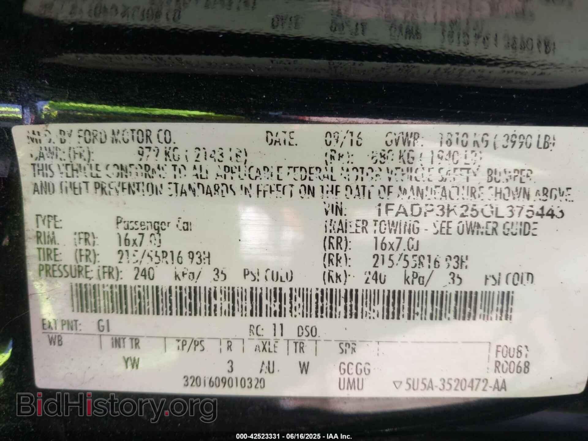 2016 FORD FOCUS - VIN: 1FADP3K25GL375443 - Photo 9