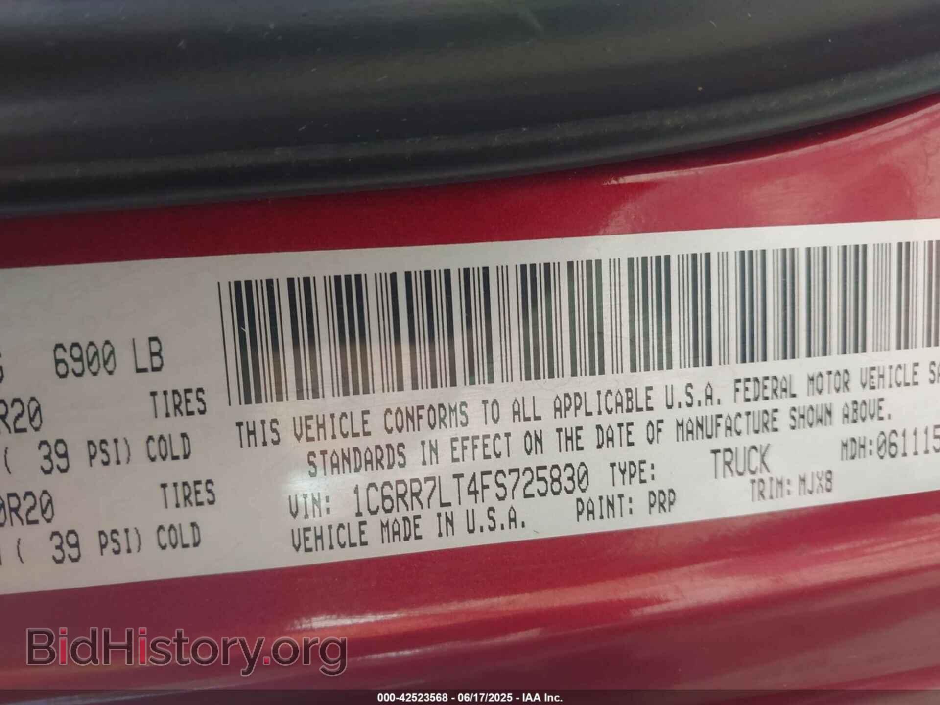 2015 RAM 1500 - VIN: 1C6RR7LT4FS725830 - Фото 9