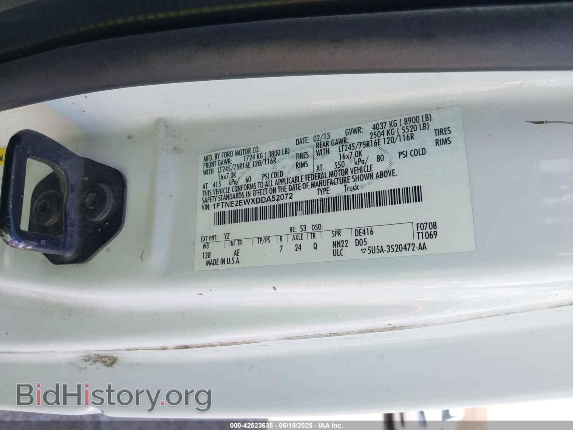 2013 FORD E-250 - VIN: 1FTNE2EWXDDA52072 - Фото 9