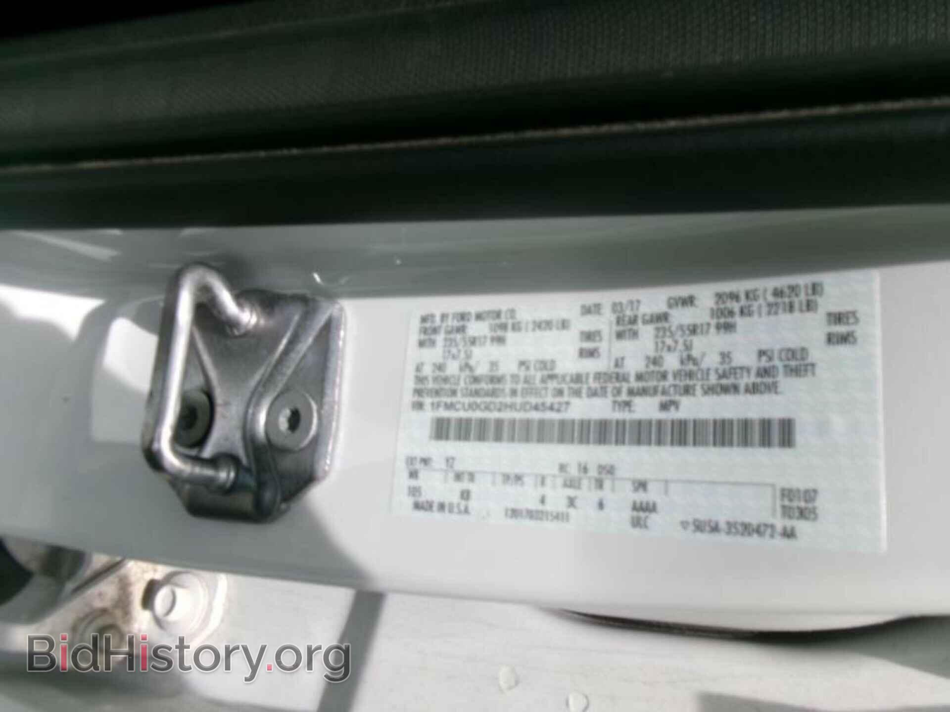 2017 FORD ESCAPE - VIN: 1FMCU0GD2HUD45427 - Фото 10