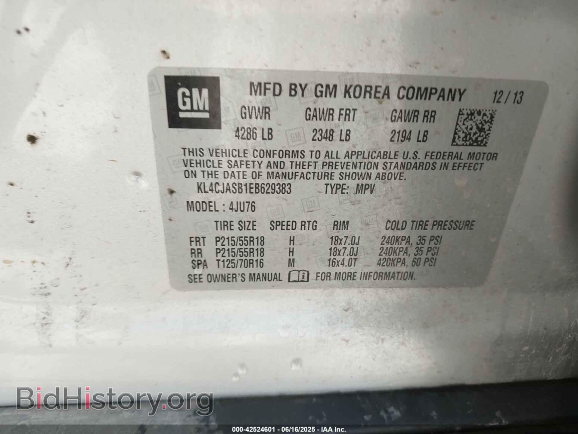 2014 BUICK ENCORE - VIN: KL4CJASB1EB629383 - Photo 9