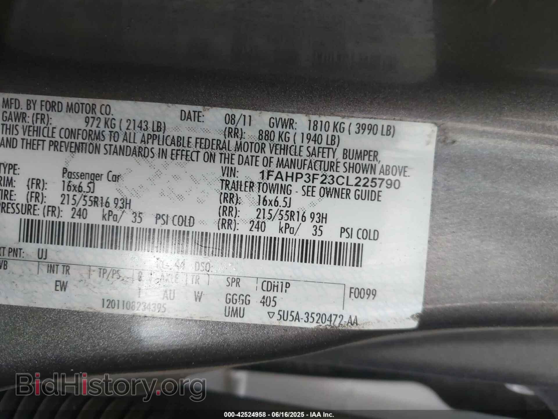 2012 FORD FOCUS - VIN: 1FAHP3F23CL225790 - Фото 9