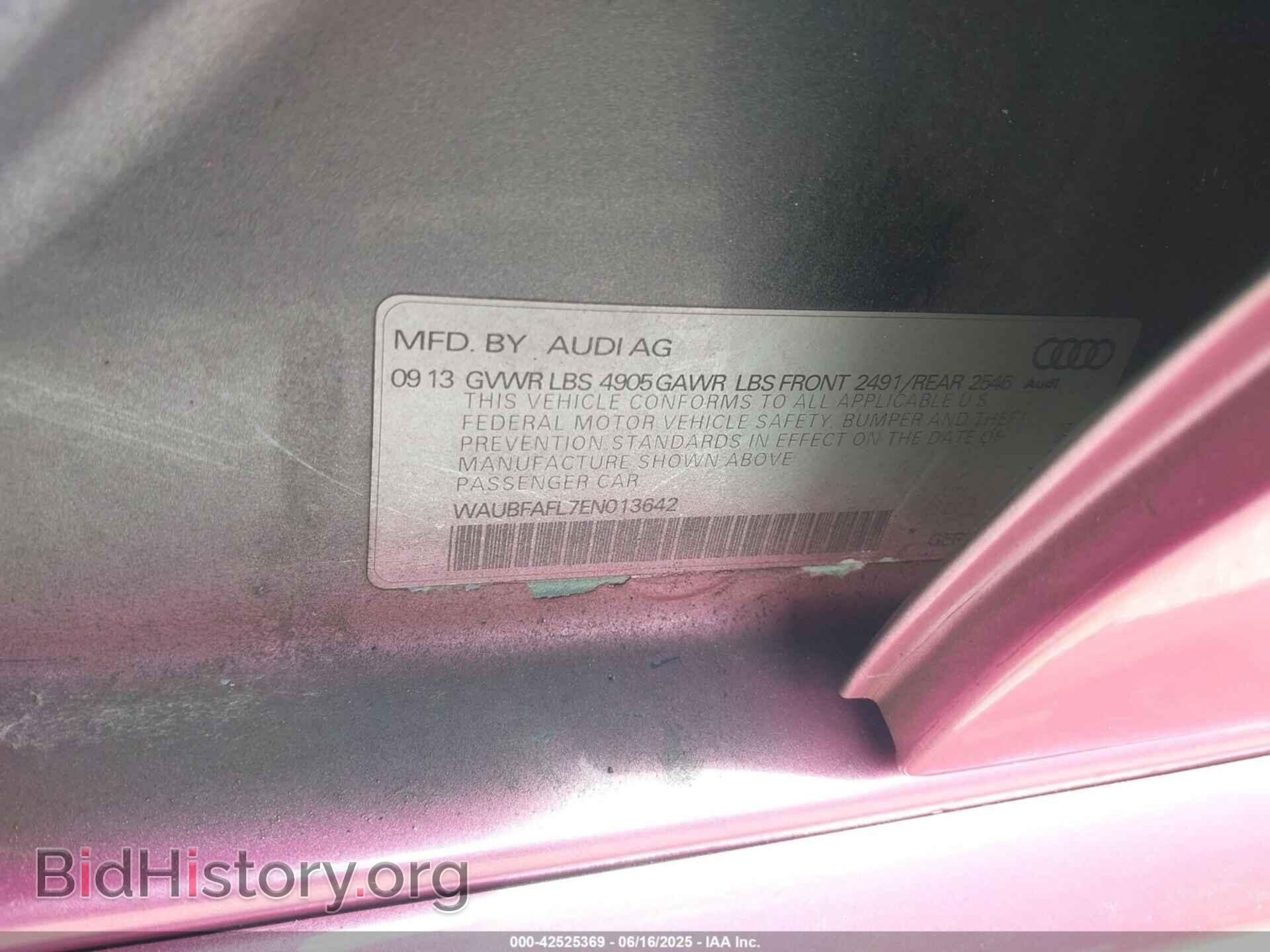 2014 AUDI A4 - VIN: WAUBFAFL7EN013642 - Фото 9