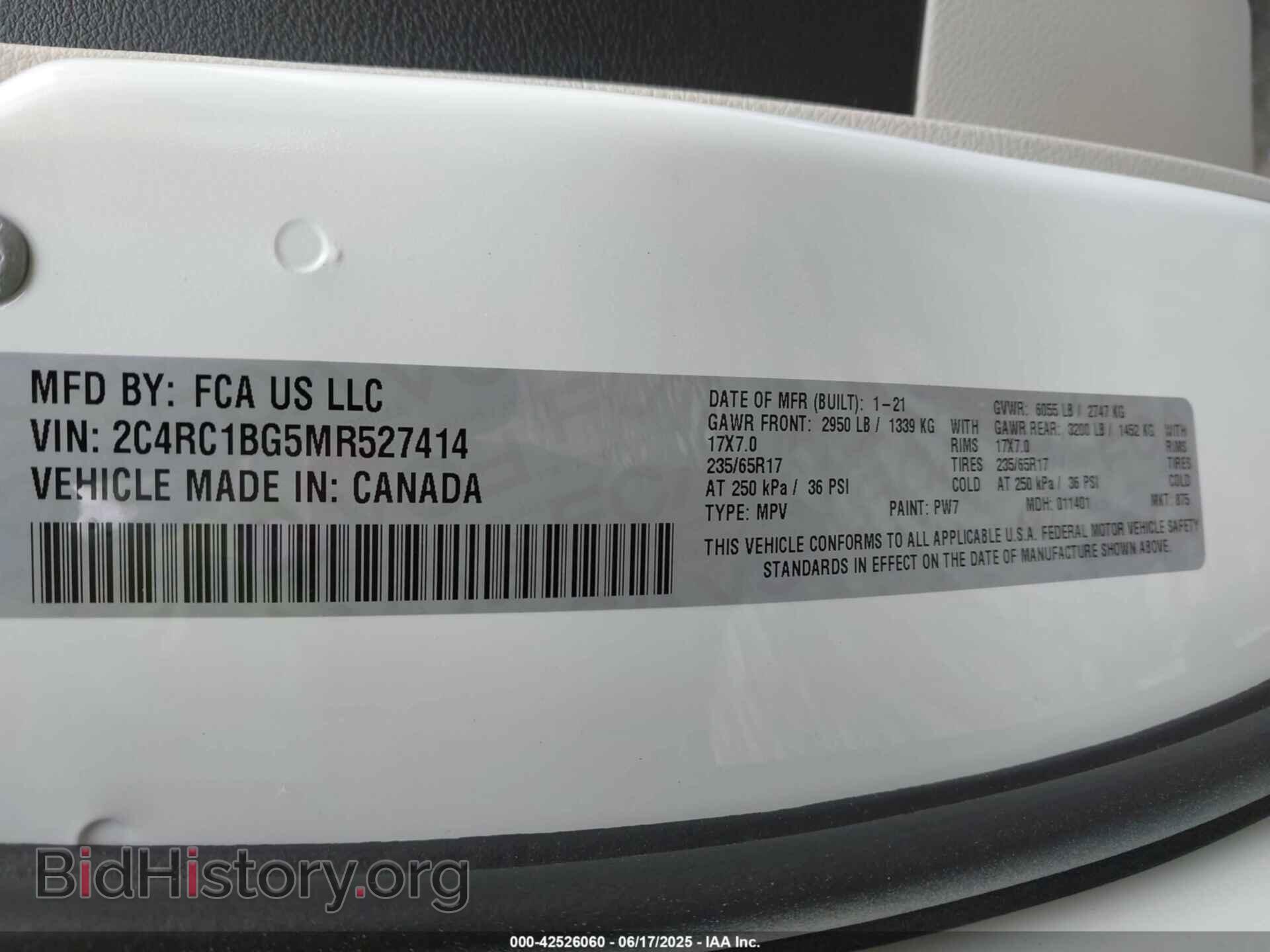 2021 CHRYSLER PACIFICA - VIN: 2C4RC1BG5MR527414 - Фото 9