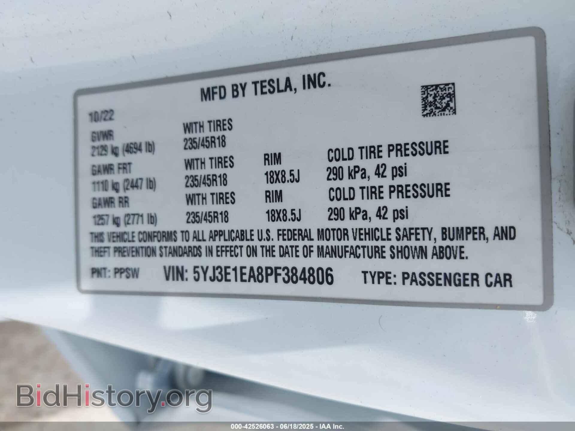 2023 TESLA MODEL 3 - VIN: 5YJ3E1EA8PF384806 - Фото 9