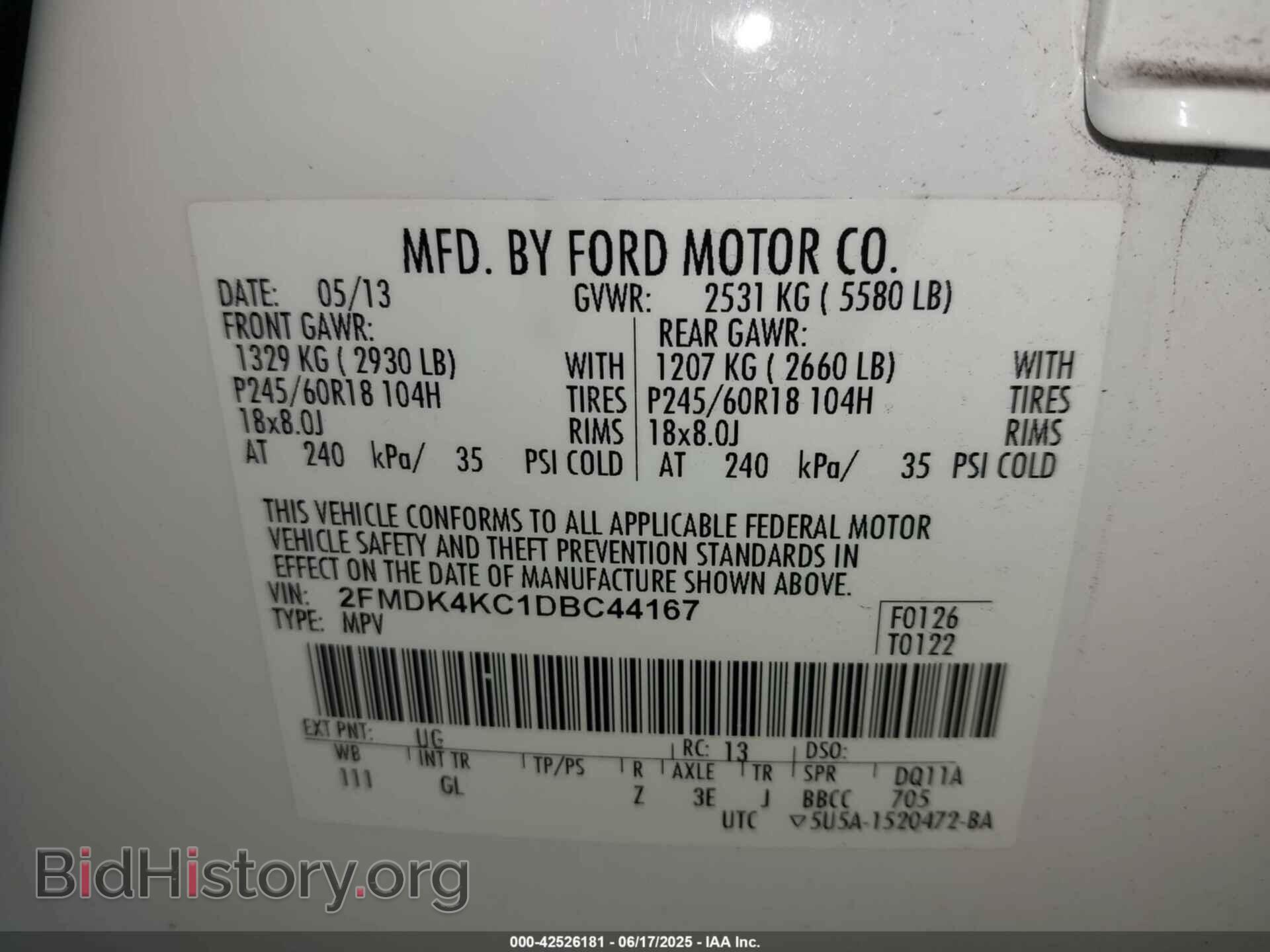 2013 FORD EDGE - VIN: 2FMDK4KC1DBC44167 - Photo 9