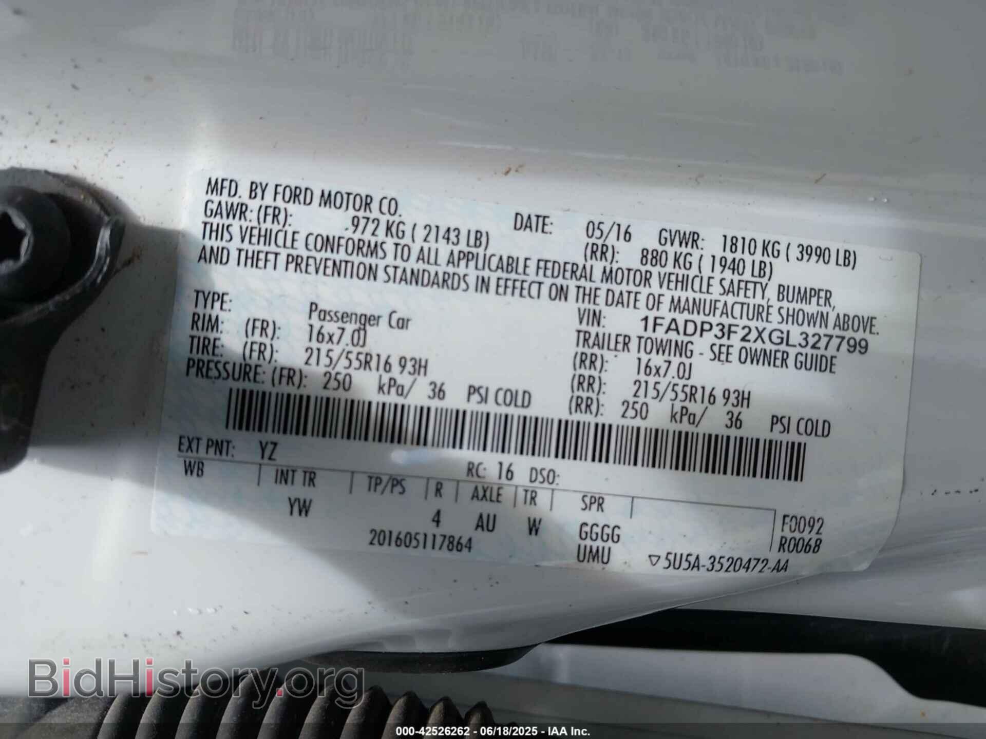 2016 FORD FOCUS - VIN: 1FADP3F2XGL327799 - Фото 9