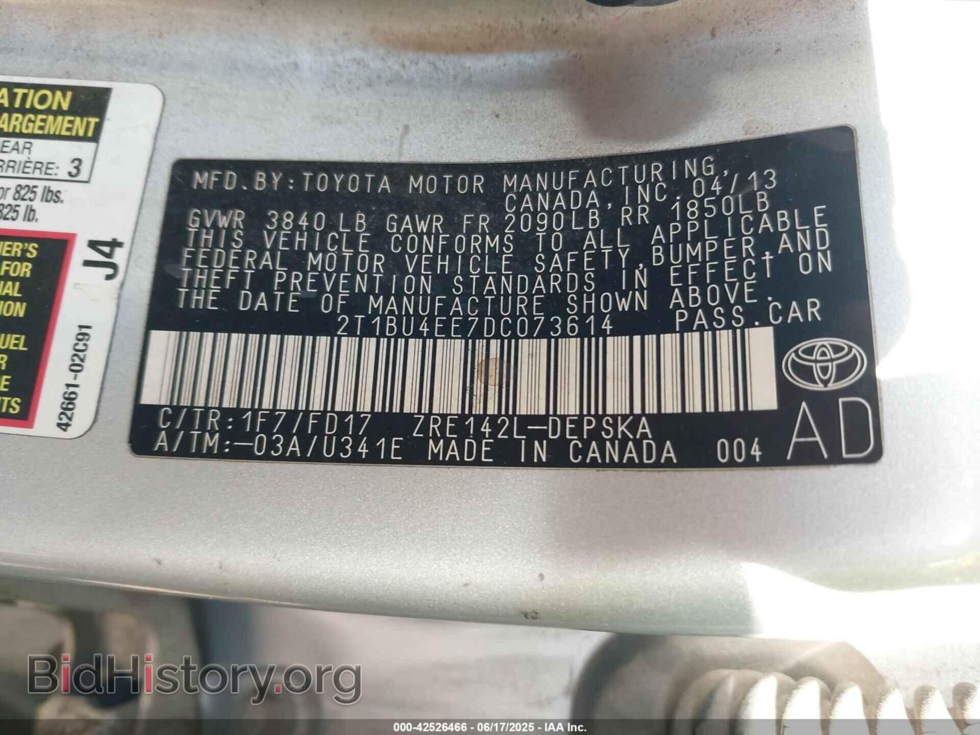 2013 TOYOTA COROLLA - VIN: 2T1BU4EE7DC073614 - Фото 9