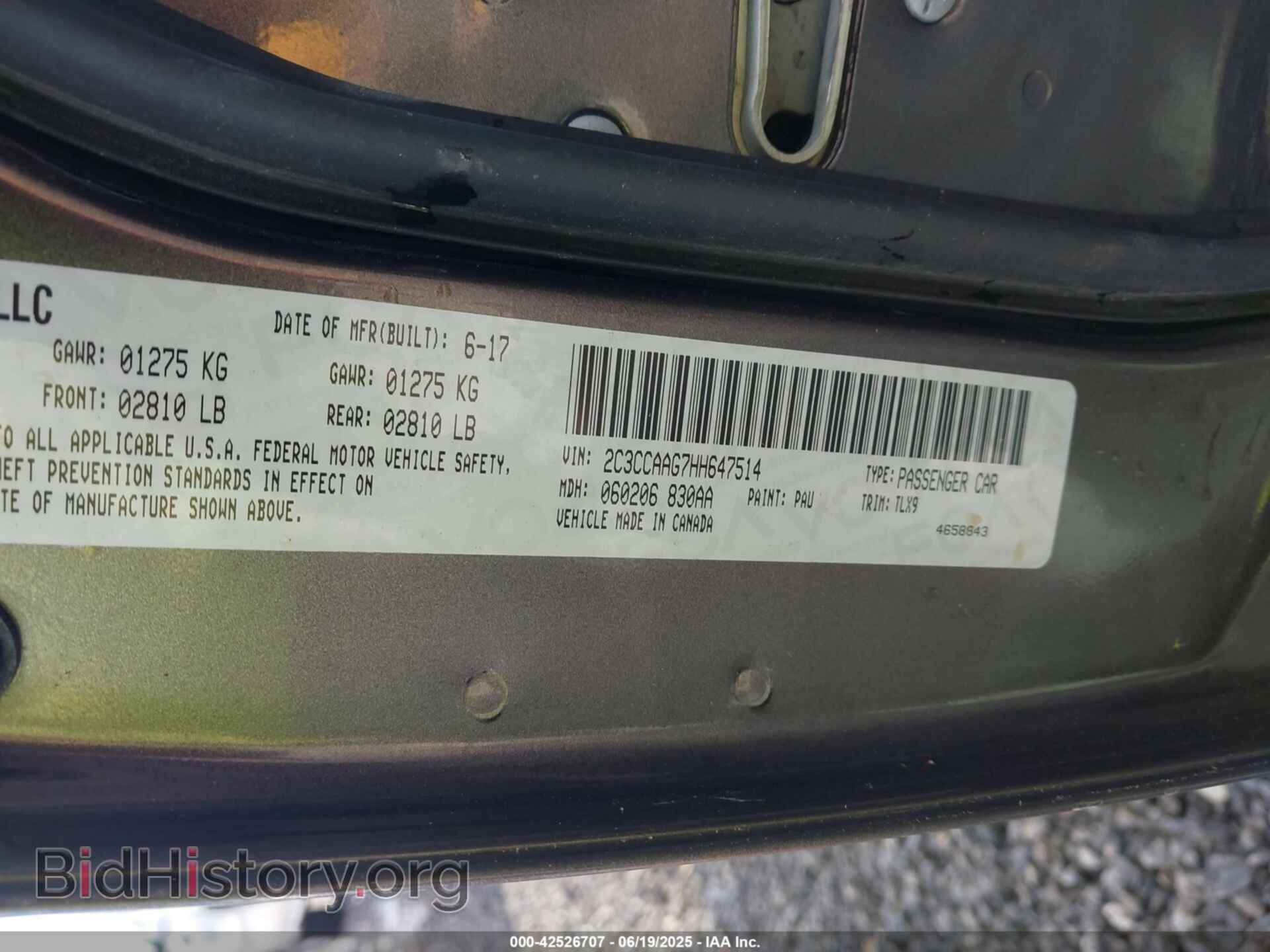 2017 CHRYSLER 300 - VIN: 2C3CCAAG7HH647514 - Фото 9