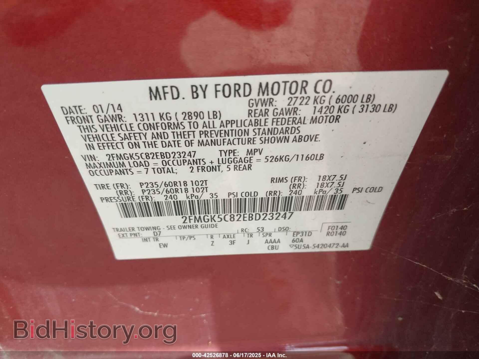 2014 FORD FLEX - VIN: 2FMGK5C82EBD23247 - Photo 9