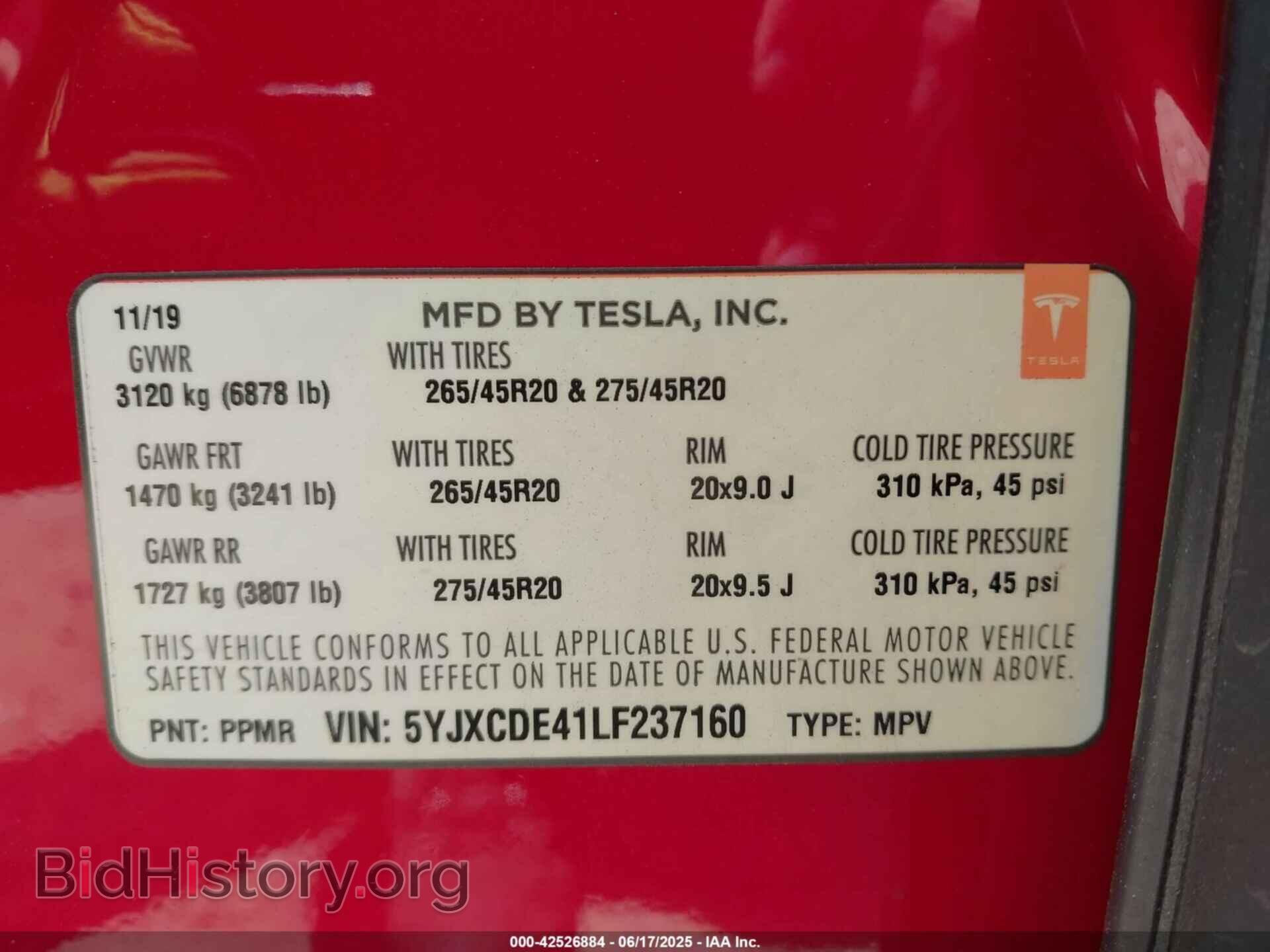 2020 TESLA MODEL X - VIN: 5YJXCDE41LF237160 - Фото 9