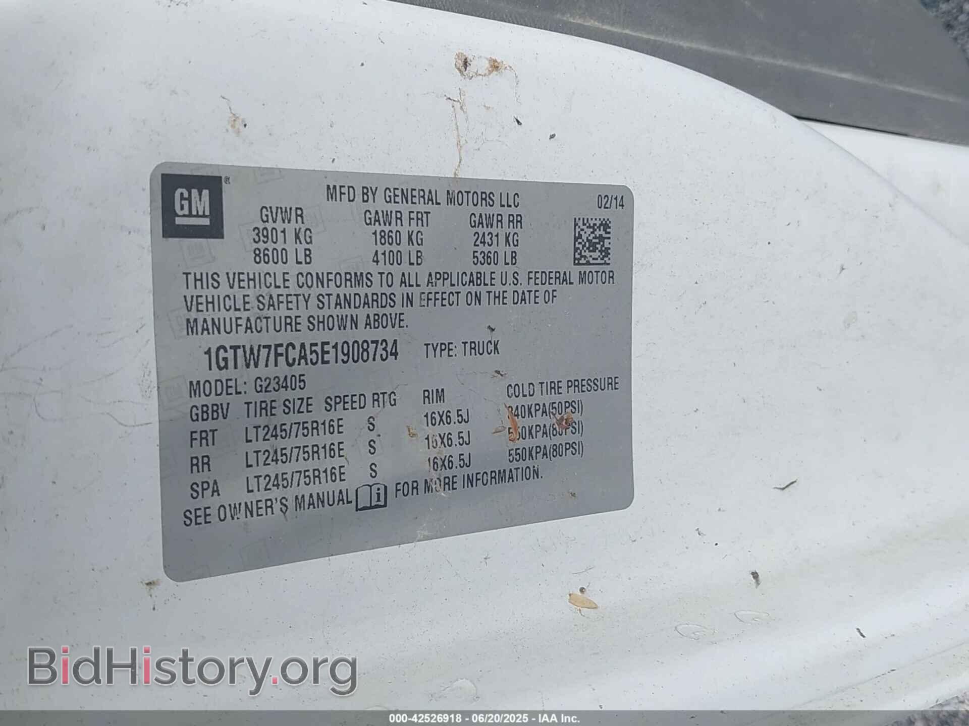 2014 GMC SAVANA 2500 - VIN: 1GTW7FCA5E1908734 - Фото 9