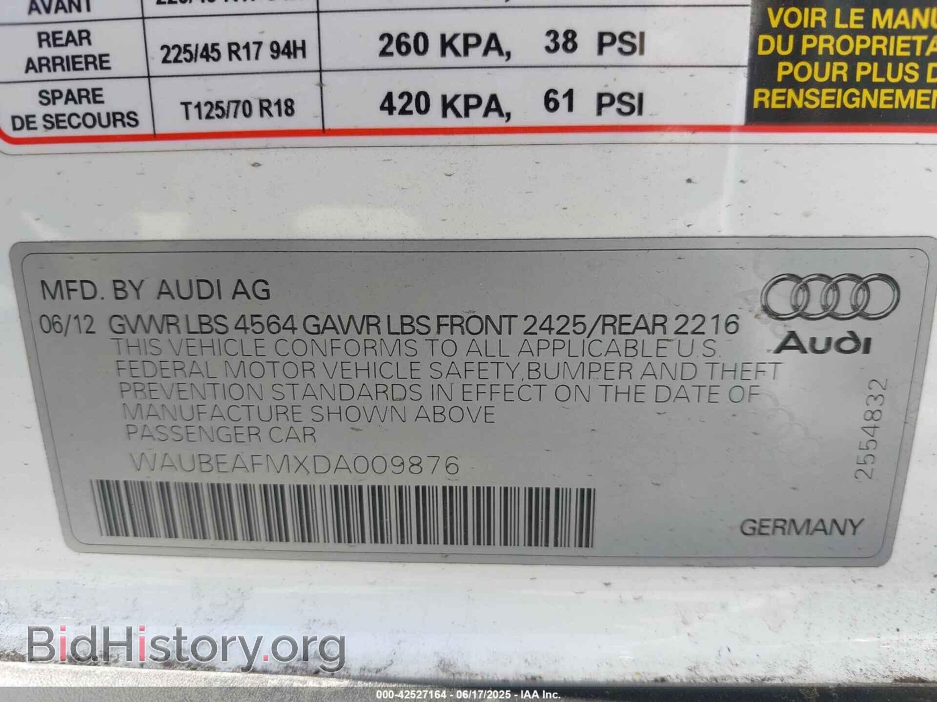 2013 AUDI A3 - VIN: WAUBEAFMXDA009876 - Фото 9