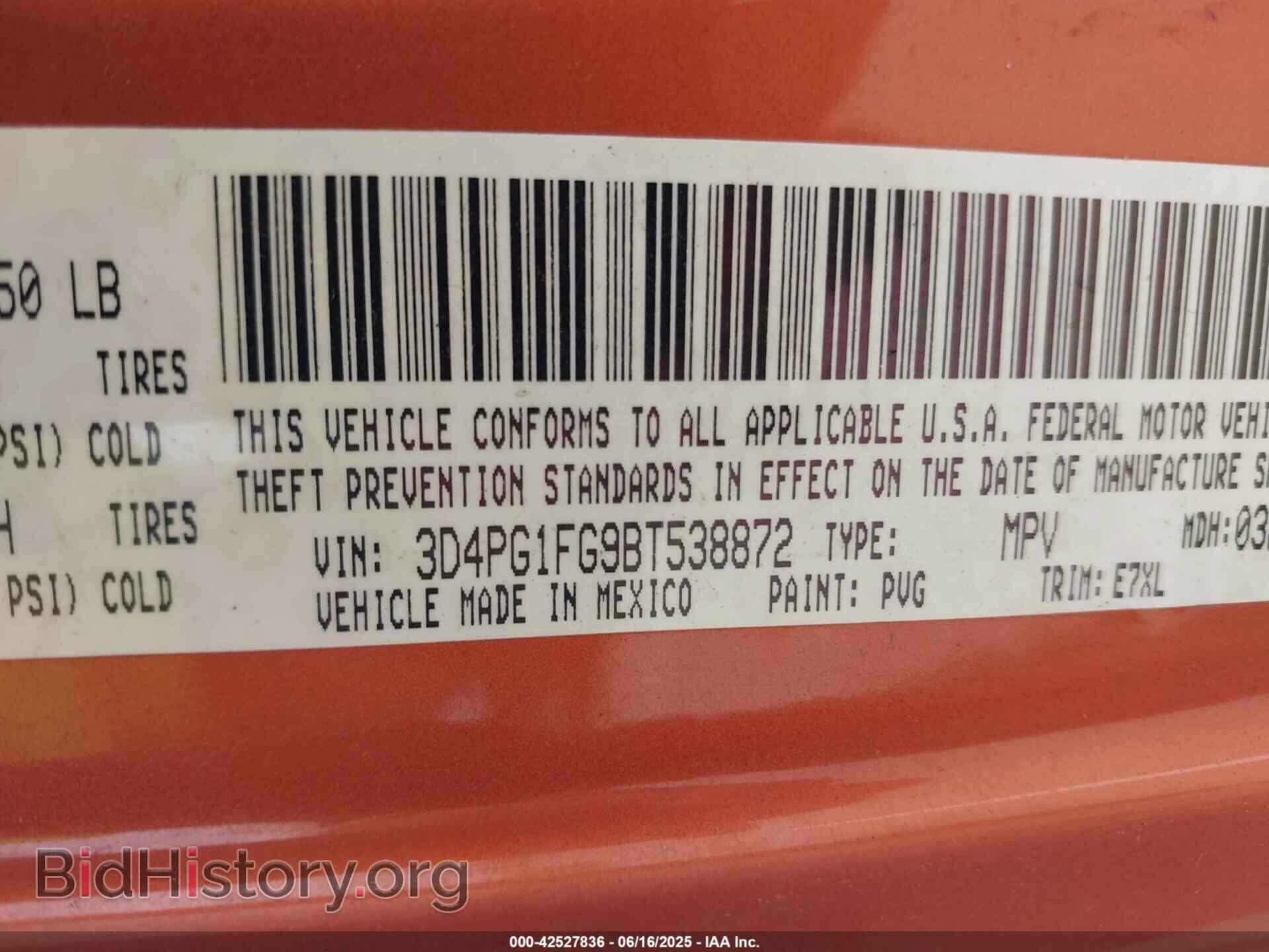 2011 DODGE JOURNEY - VIN: 3D4PG1FG9BT538872 - Фото 9