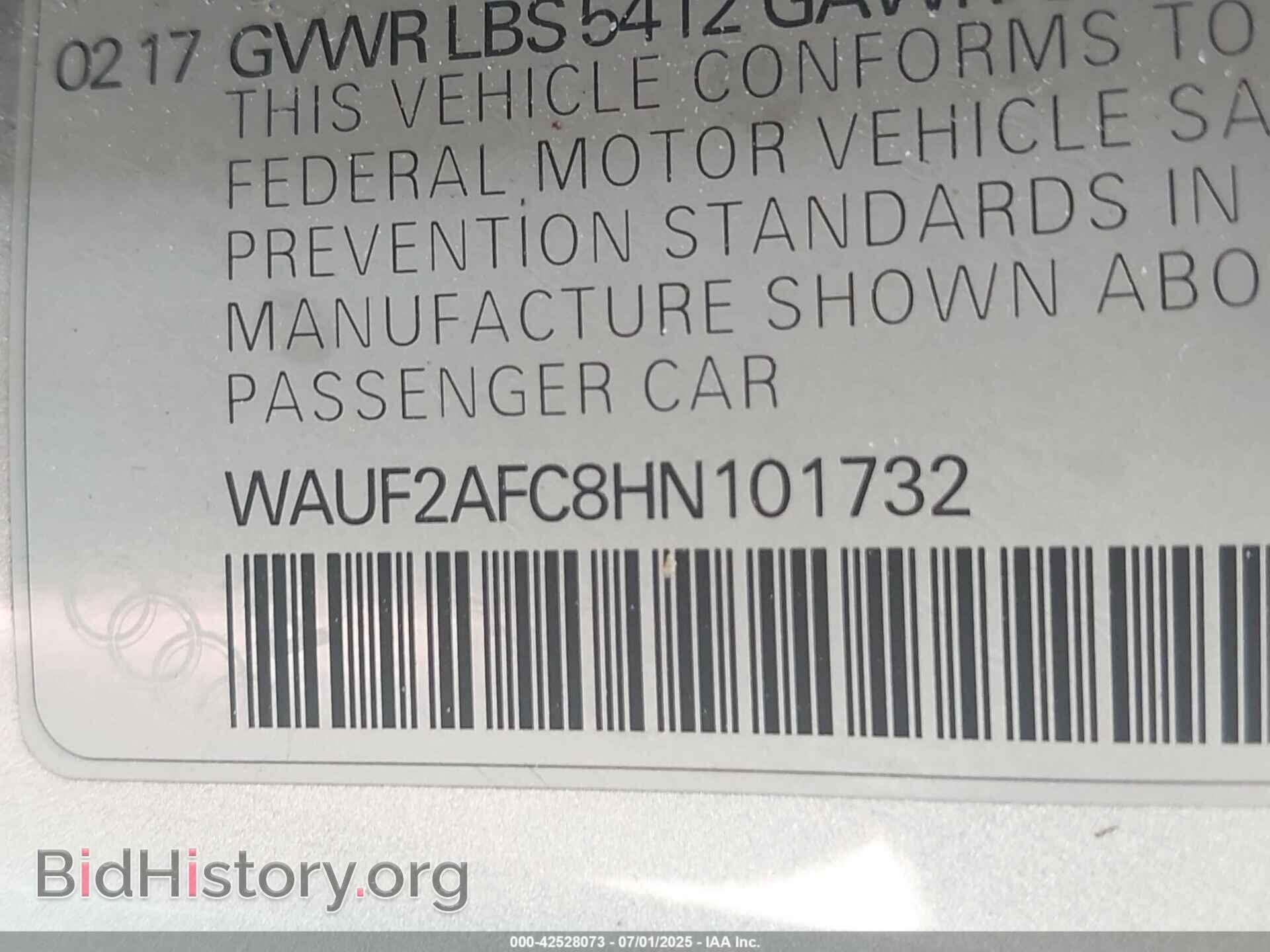 2017 AUDI A6 - VIN: WAUF2AFC8HN101732 - Фото 9