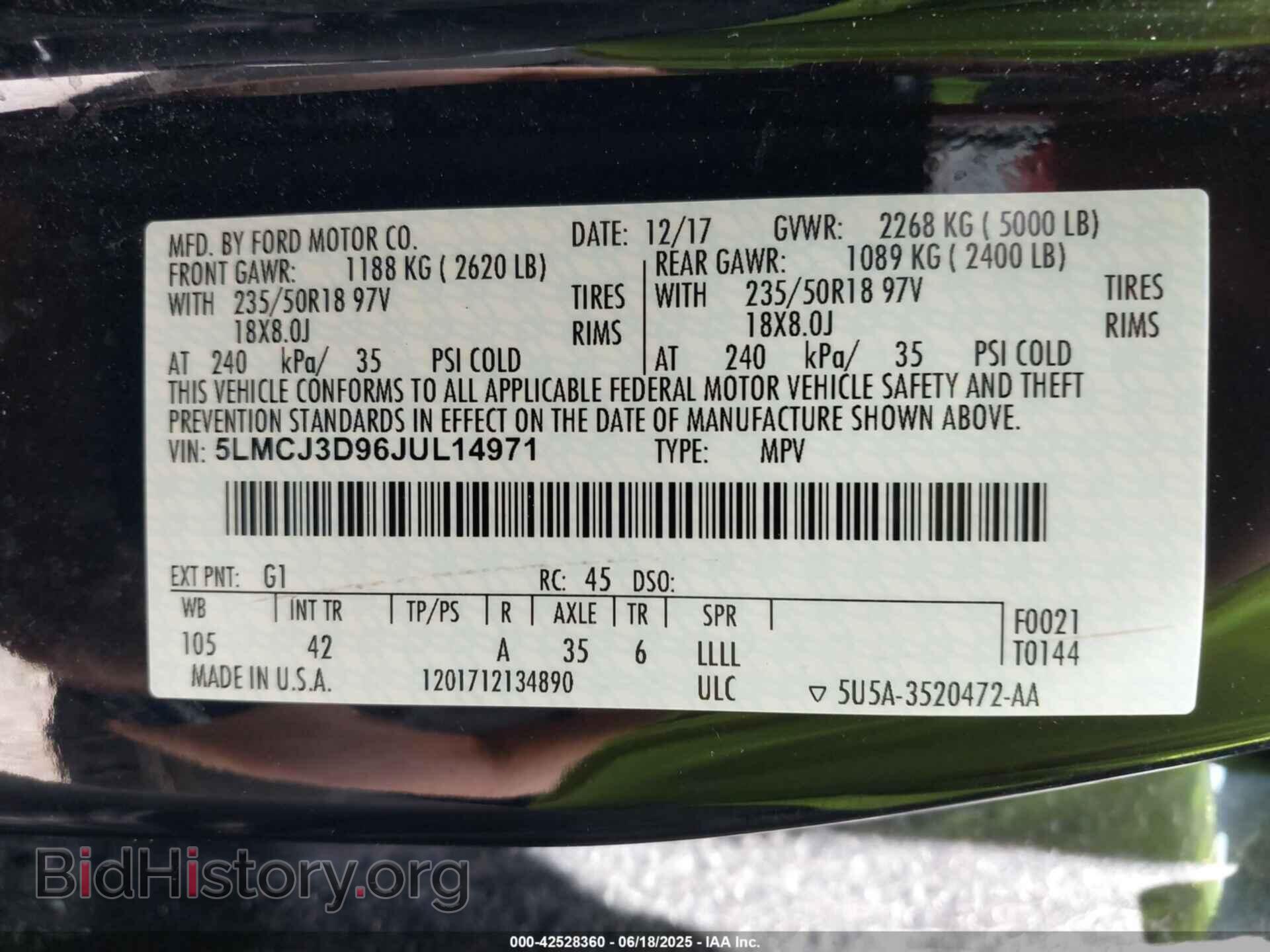 2018 LINCOLN MKC - VIN: 5LMCJ3D96JUL14971 - Фото 9