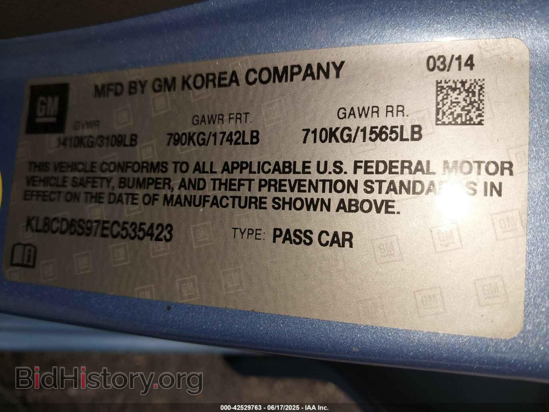 2014 CHEVROLET SPARK - VIN: KL8CD6S97EC535423 - Фото 9
