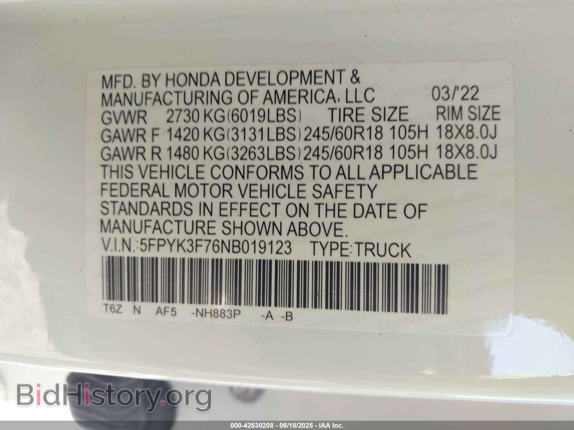 2022 HONDA RIDGELINE - VIN: 5FPYK3F76NB019123 - Фото 9