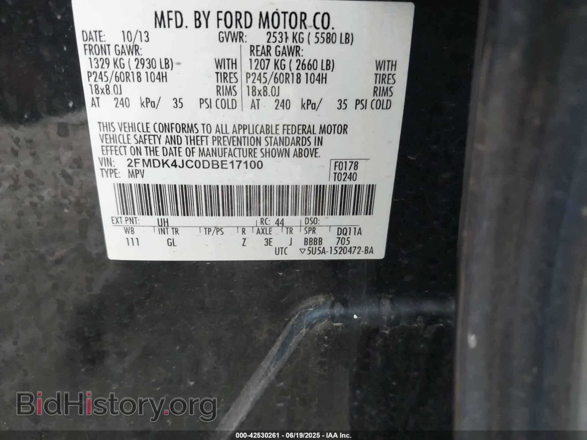 2013 FORD EDGE - VIN: 2FMDK4JC0DBE17100 - Photo 9