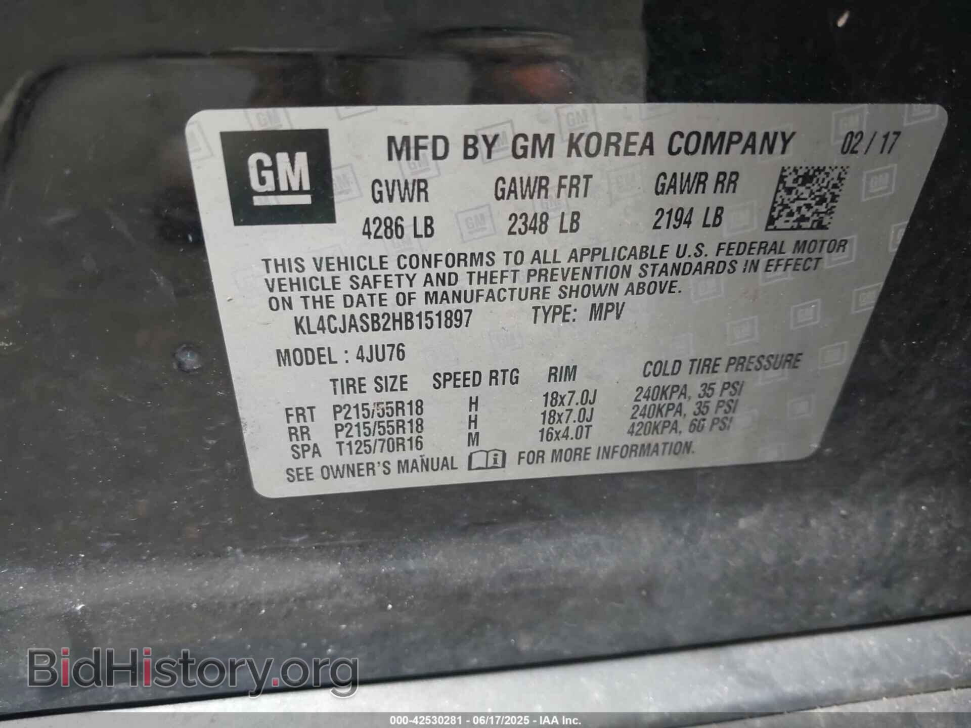 2017 BUICK ENCORE - VIN: KL4CJASB2HB151897 - Photo 9