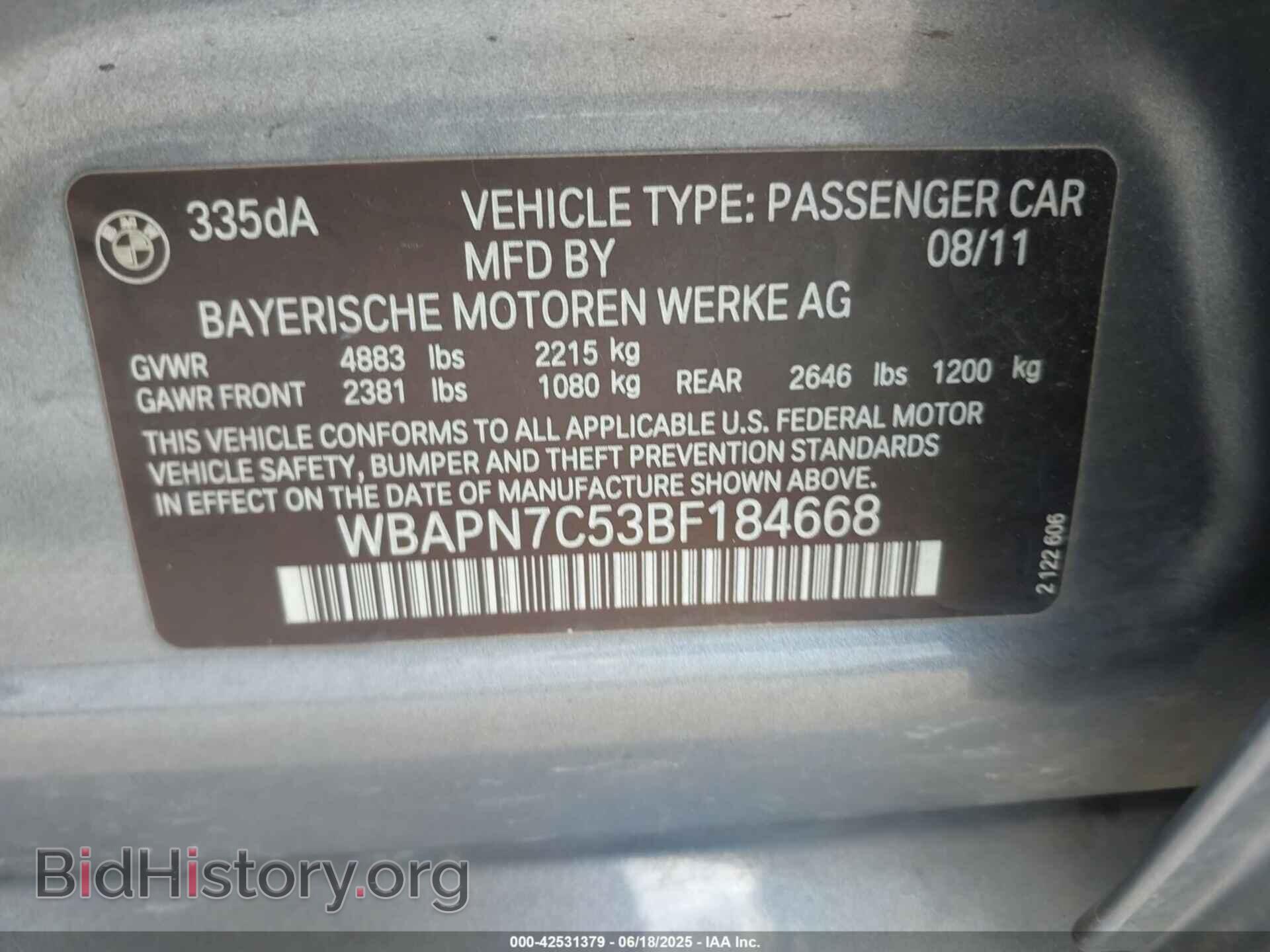 2011 BMW 335D - VIN: WBAPN7C53BF184668 - Photo 9