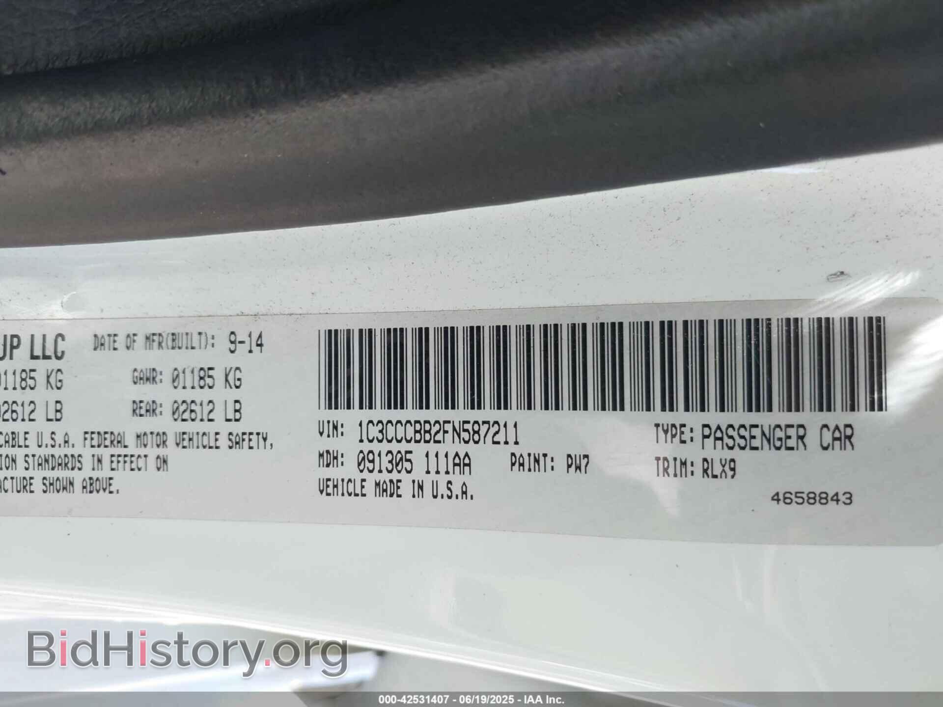 2015 CHRYSLER 200 - VIN: 1C3CCCBB2FN587211 - Photo 9