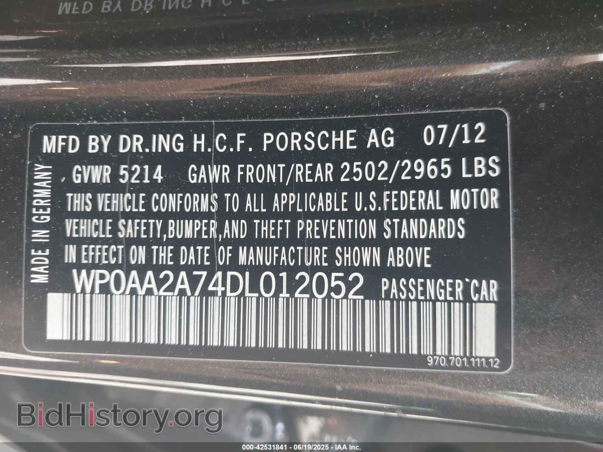 2013 PORSCHE PANAMERA - VIN: WP0AA2A74DL012052 - Фото 9